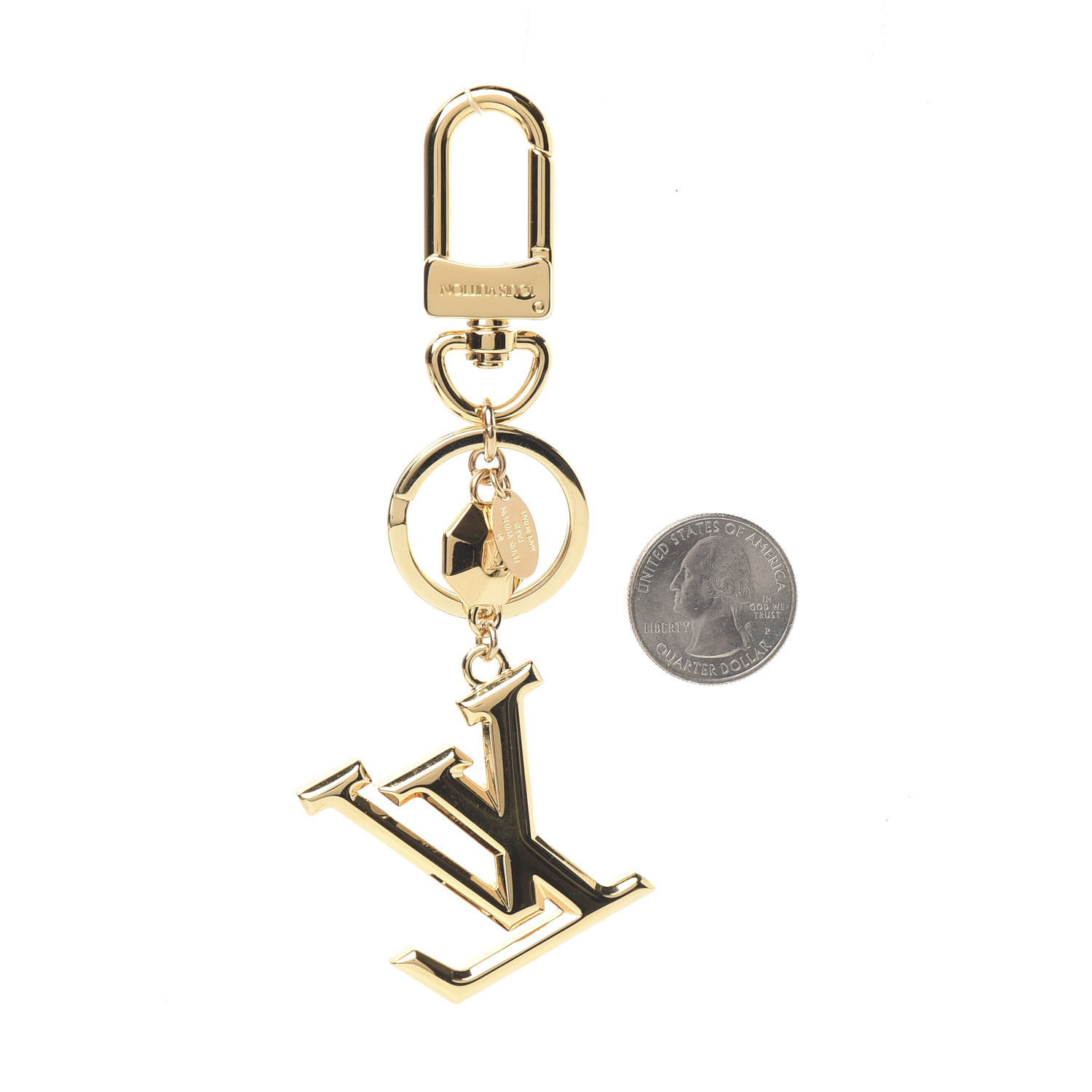 LOUIS VUITTON LV Facettes Bag Charm Key Holder Gold 602689 | FASHIONPHILE