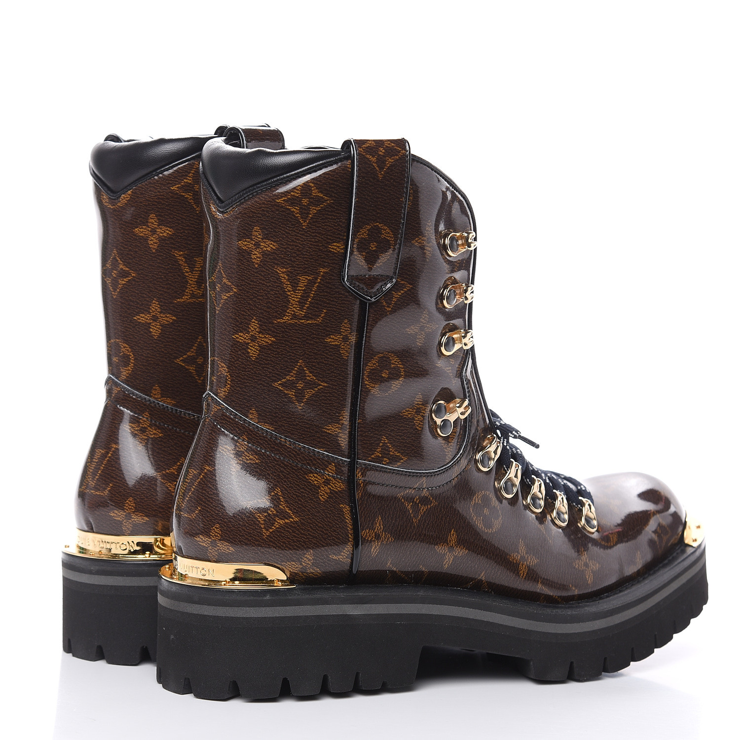 LOUIS VUITTON Monogram Glaze Mens Outland Ankle Boots 8 490215