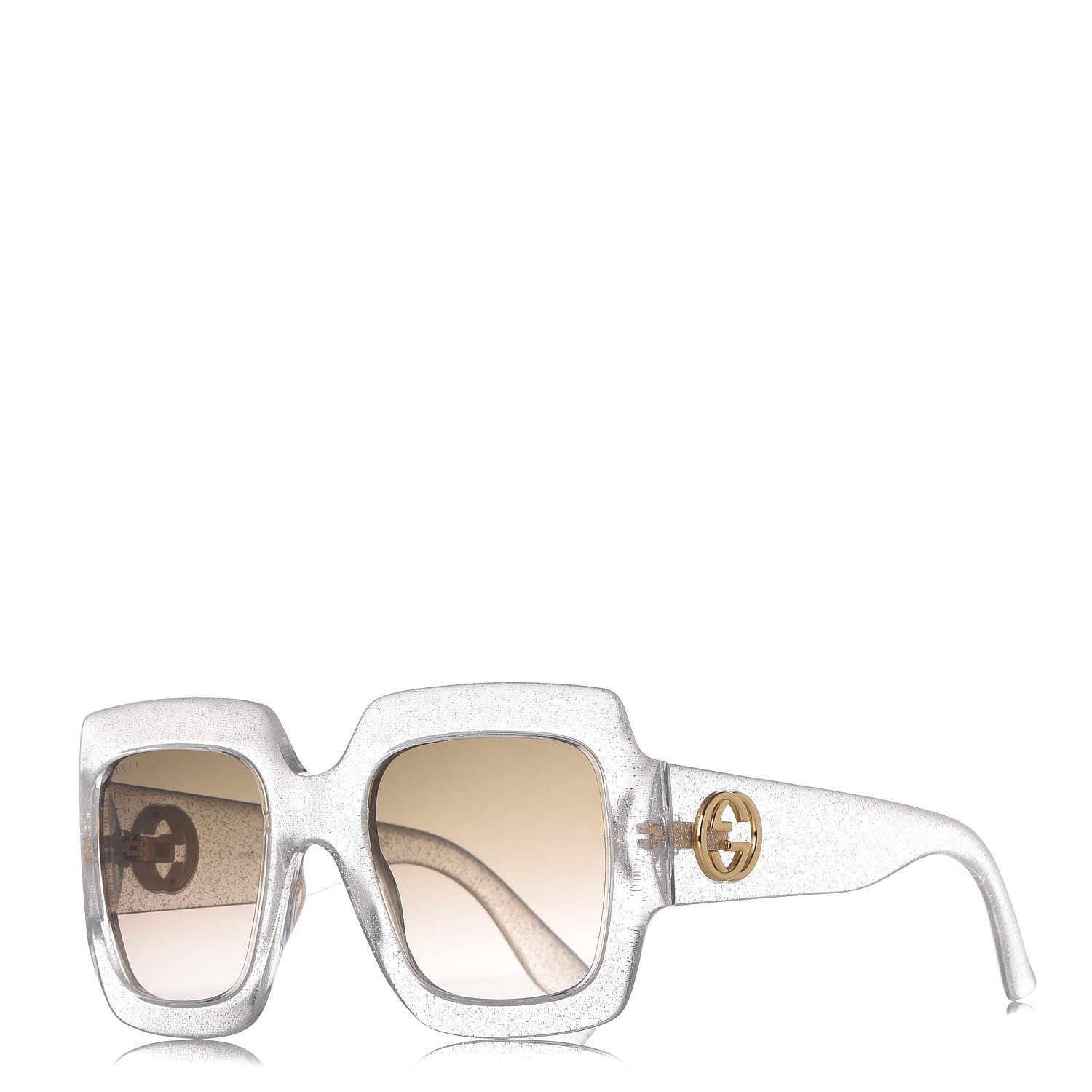 gucci silver glitter sunglasses