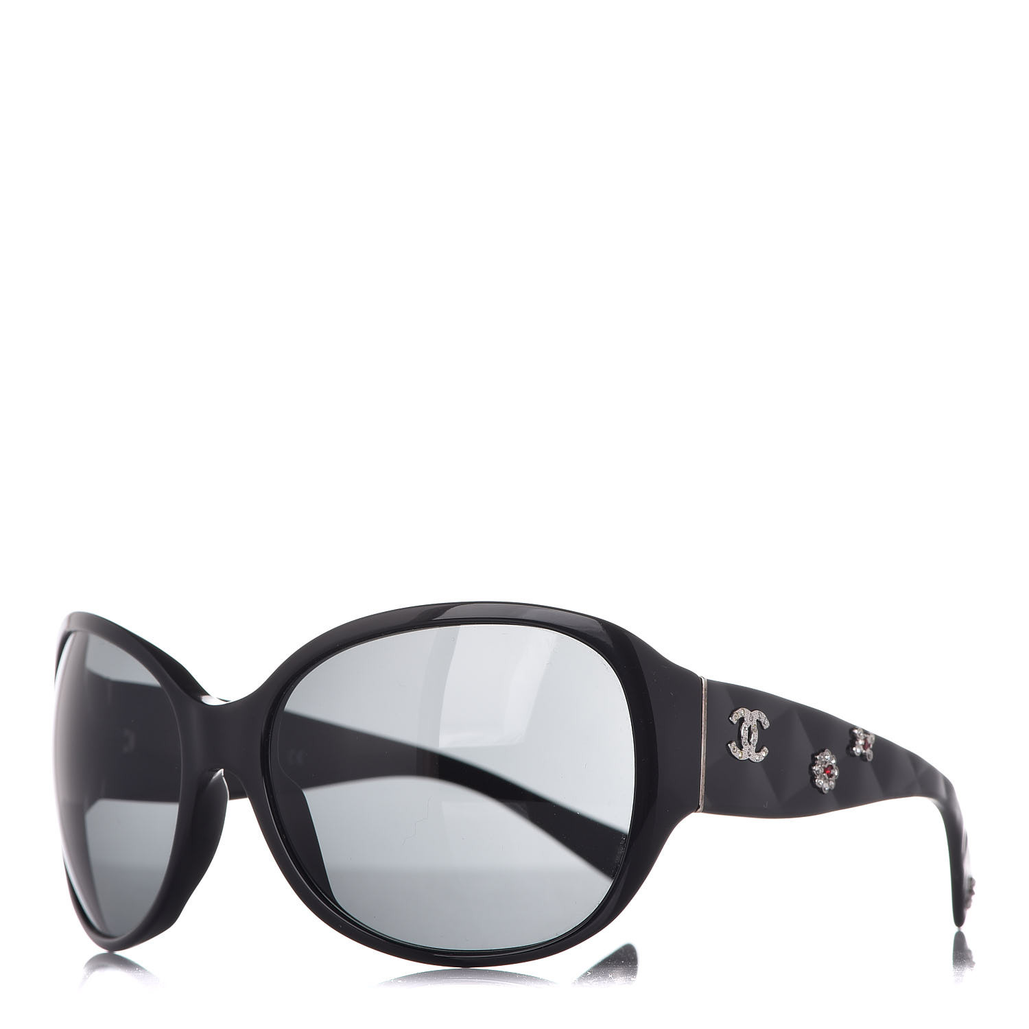 CHANEL CC Crystal Sunglasses 5150B Black 361494
