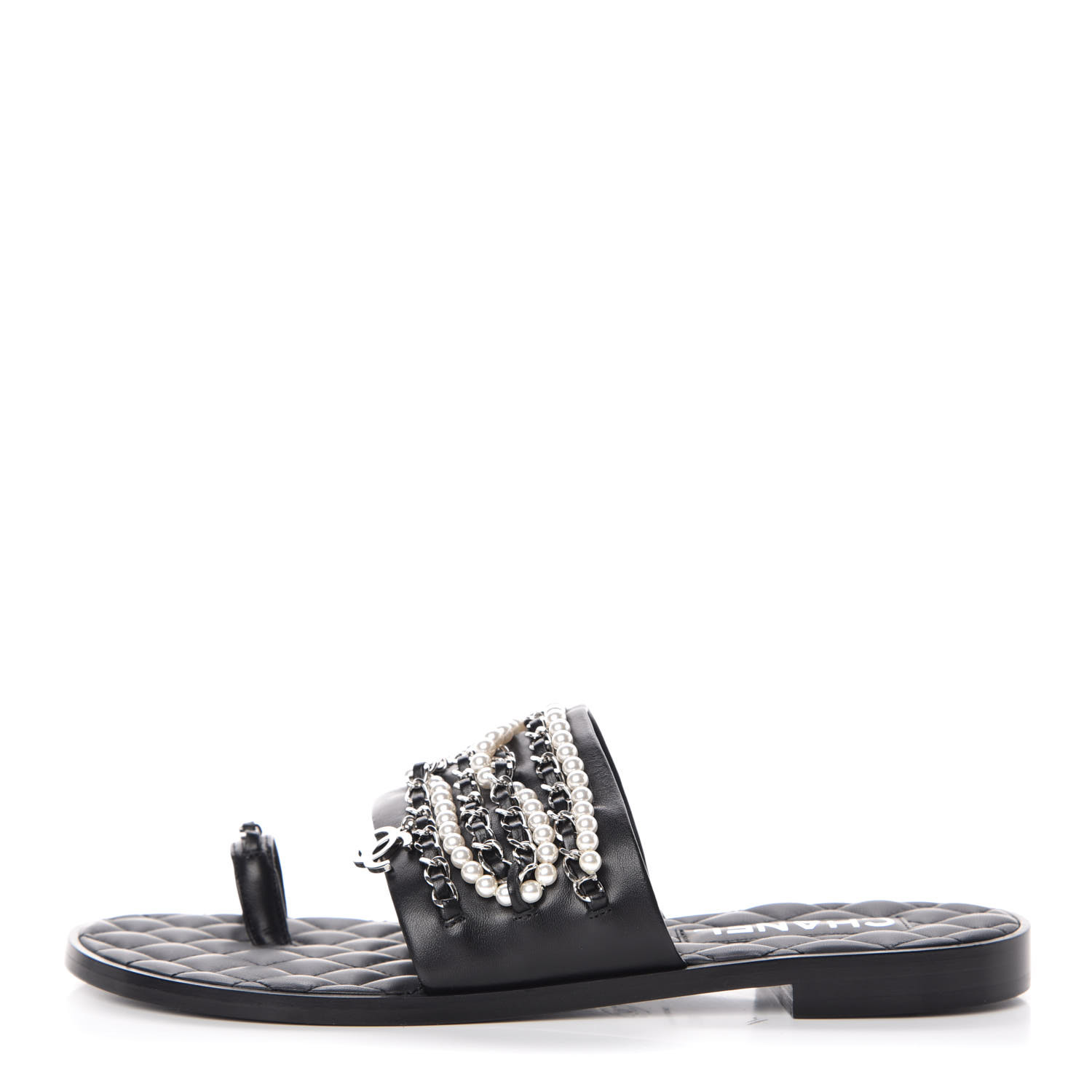 chanel pearl flip flops