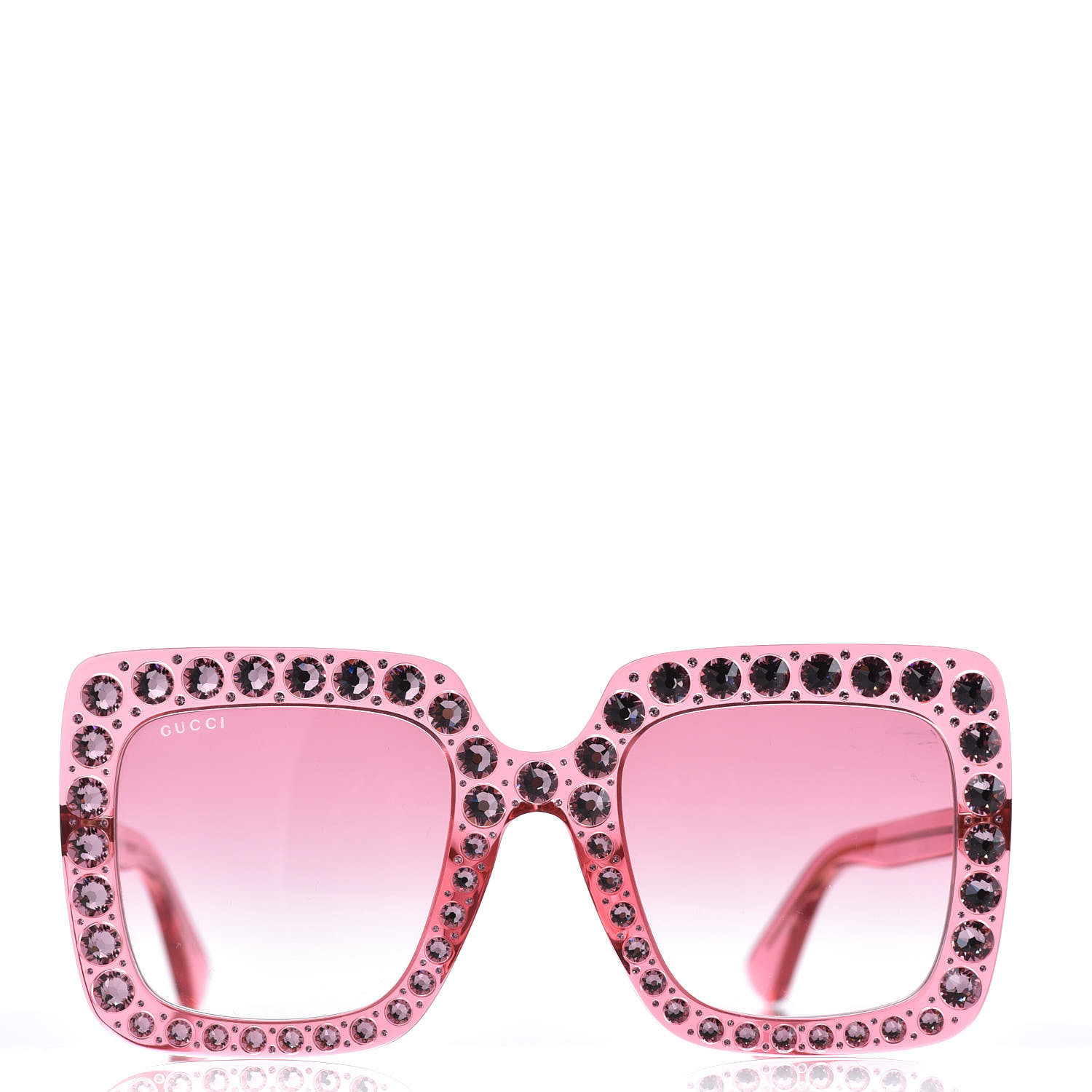 GUCCI Acetate Crystal Oversize Sunglasses GG0148S Pink 360308