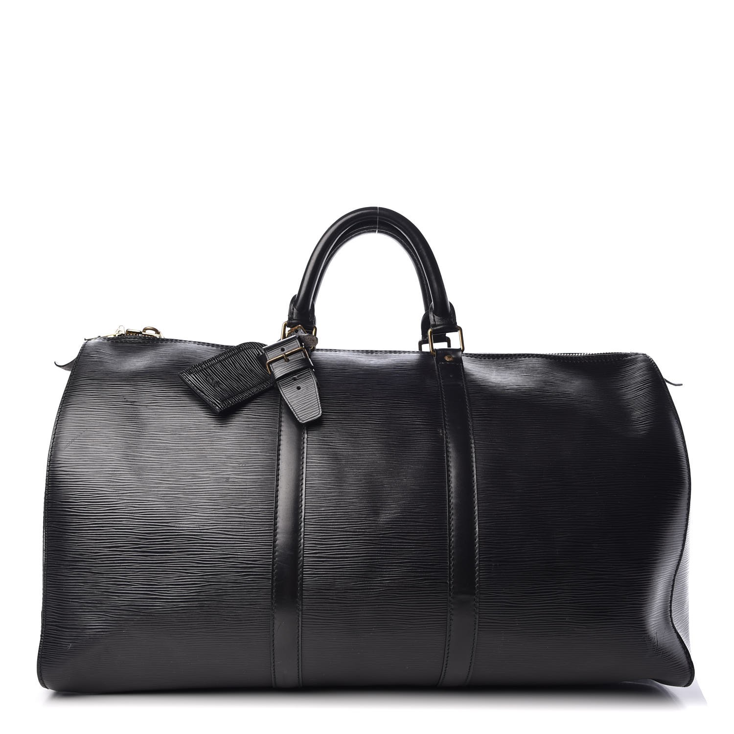 louis vuitton black epi leather keepall 55