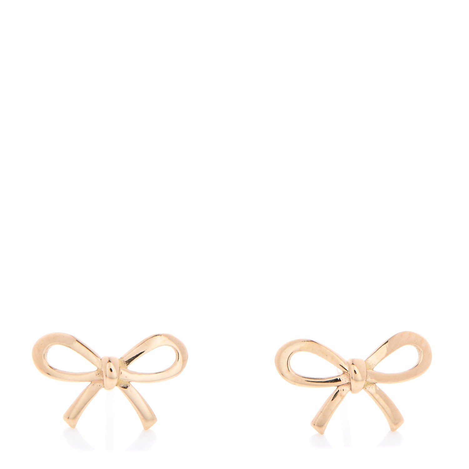 TIFFANY 18K Yellow Gold Bow Earrings 