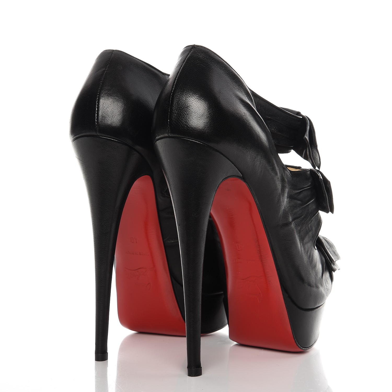 CHRISTIAN LOUBOUTIN Nappa Madame Butterfly 150 Booties 40 Black 221068