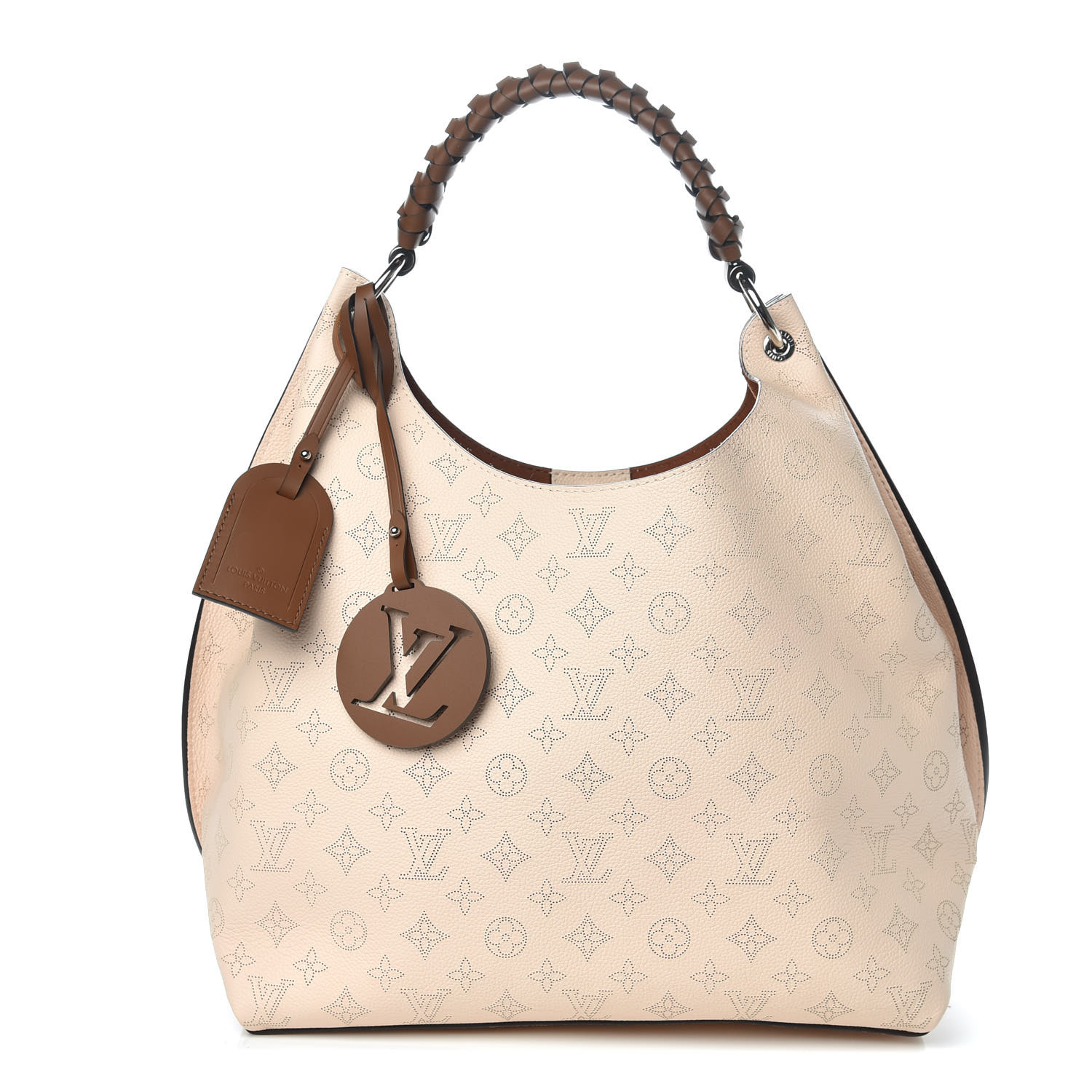 LOUIS VUITTON Mahina Carmel Hobo Creme 454894