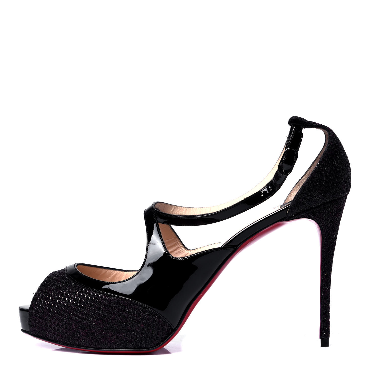 CHRISTIAN LOUBOUTIN Patent Bella 120 Sandals 41.5 Black 785296 | FASHIONPHILE