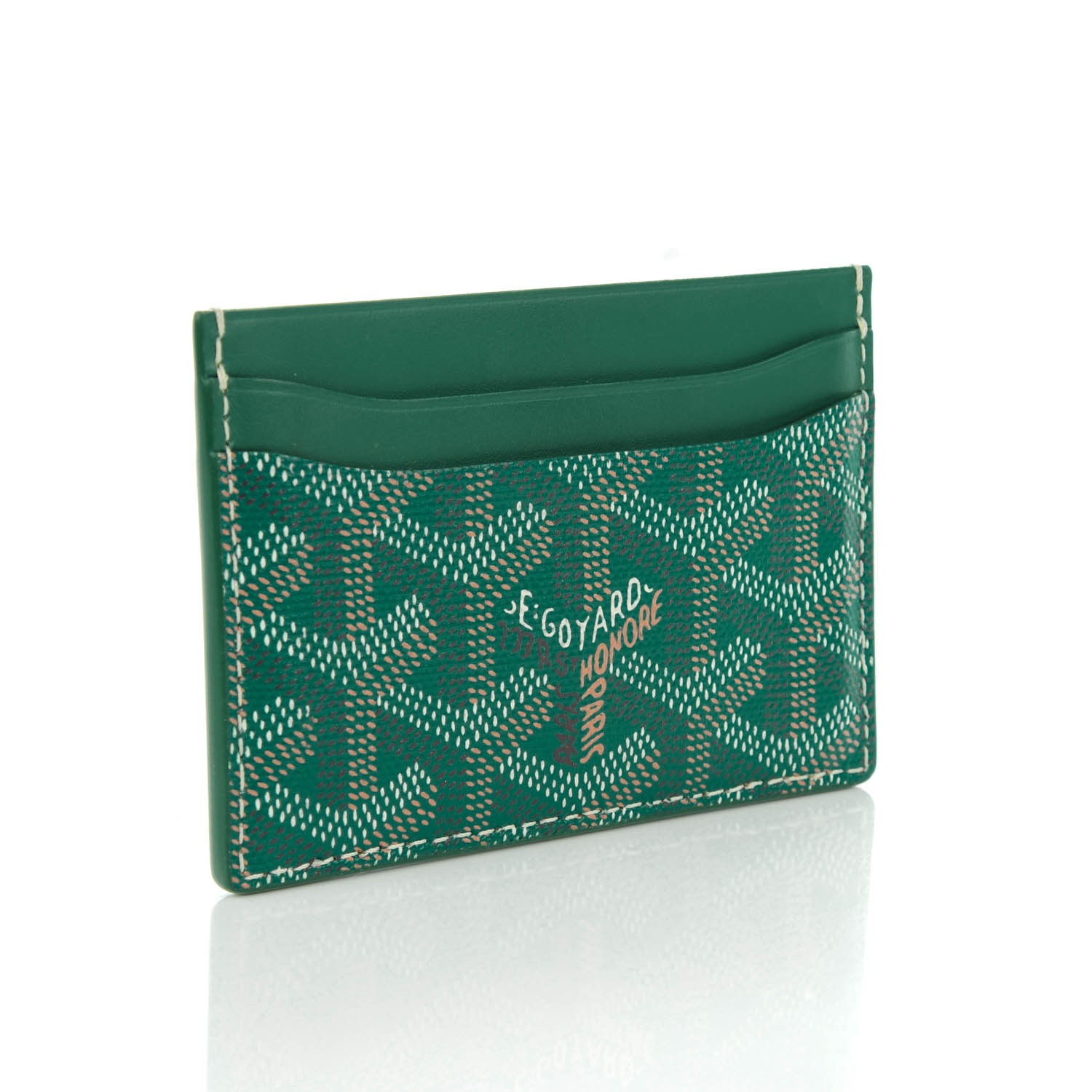 GOYARD Goyardine Saint Sulpice Card Holder Green 140916