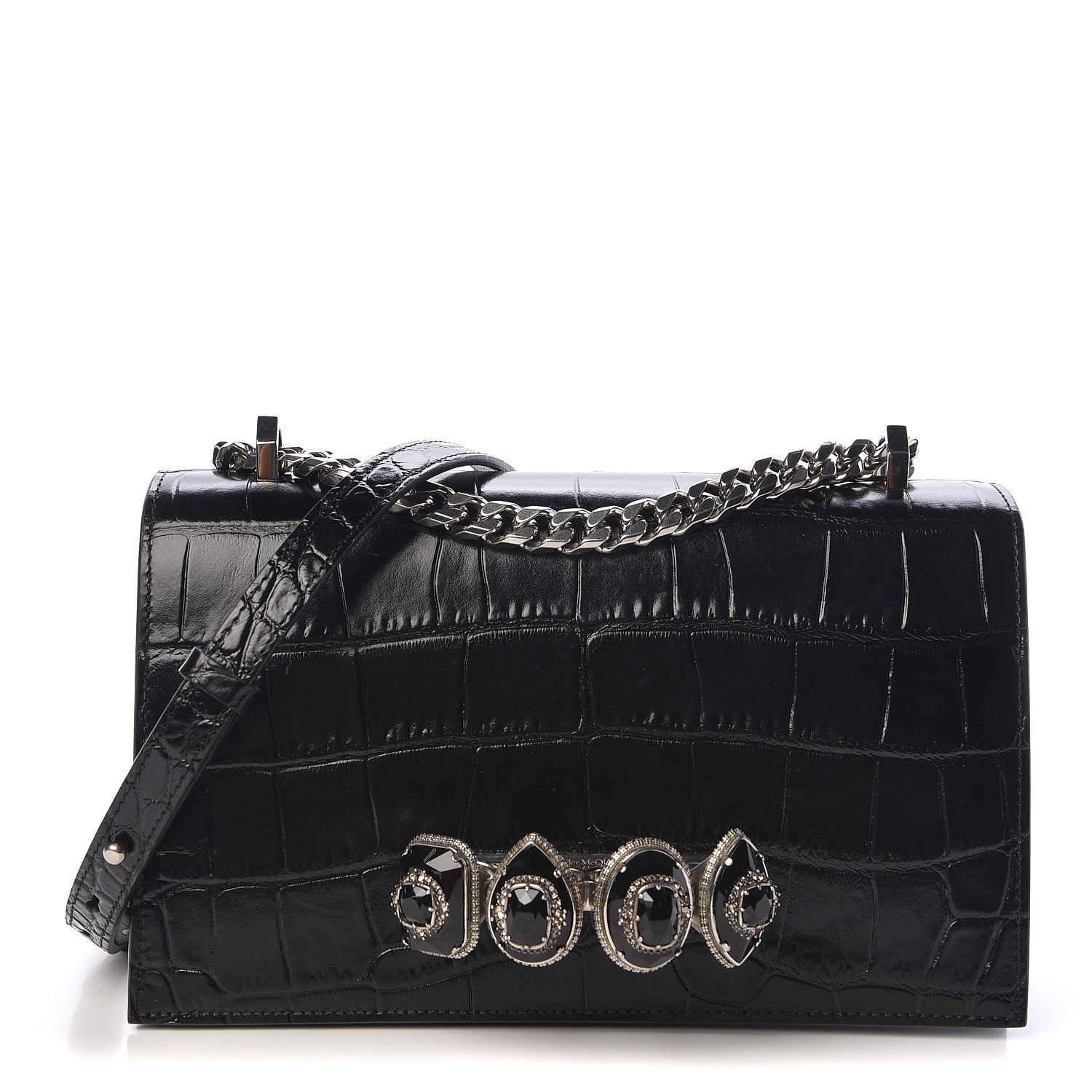 alexander mcqueen black crocodile