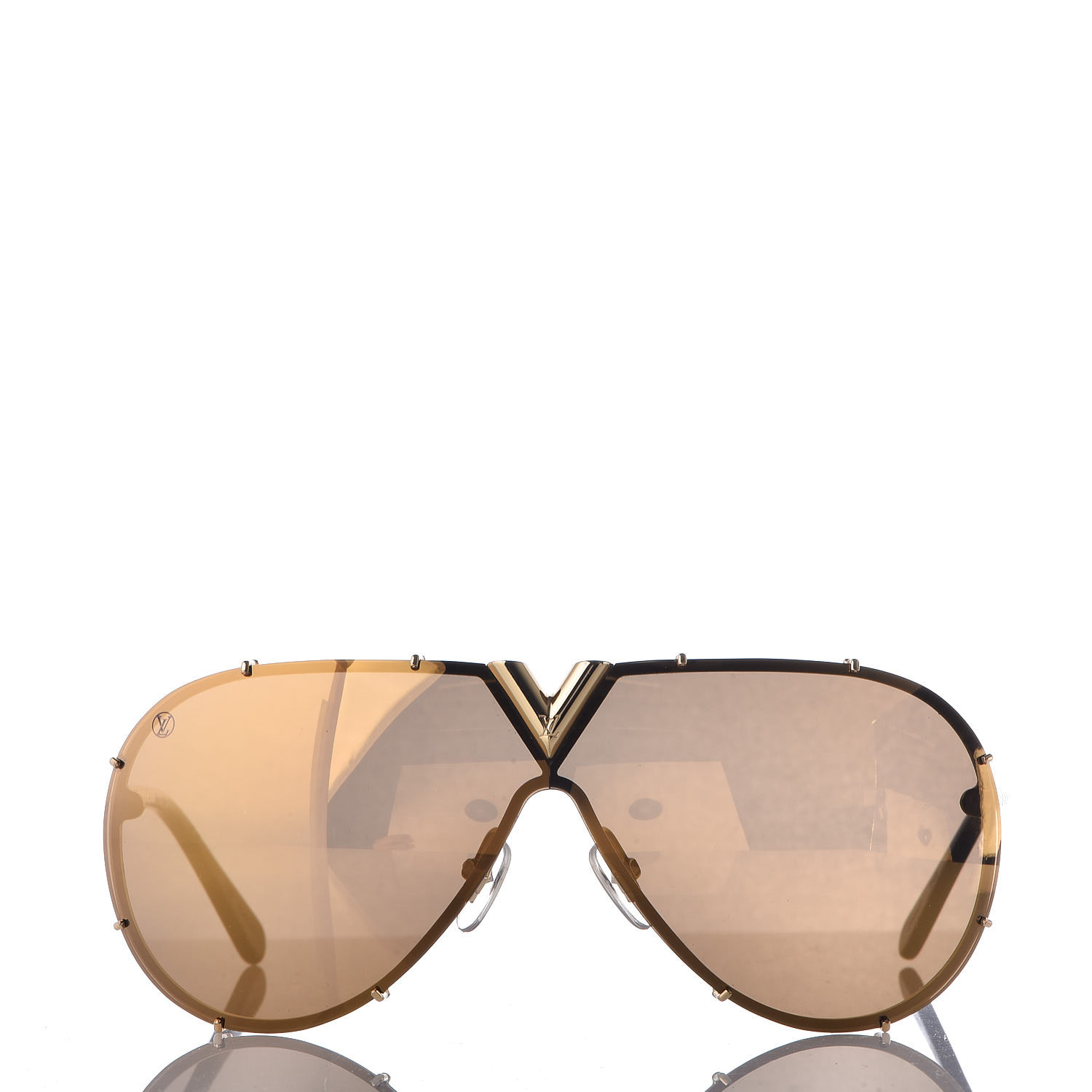 LOUIS VUITTON LV Drive Sunglasses Z0896E Gold 473365