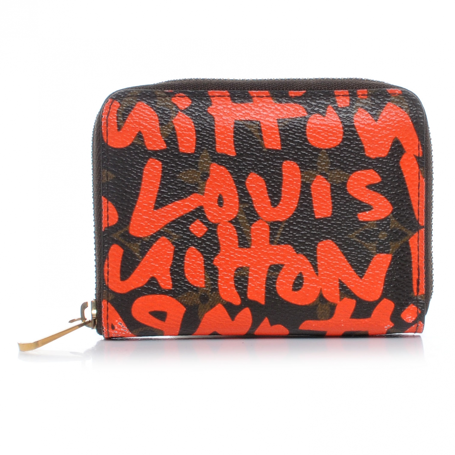 LOUIS VUITTON Graffiti Zippy Coin Purse Wallet Orange 47705