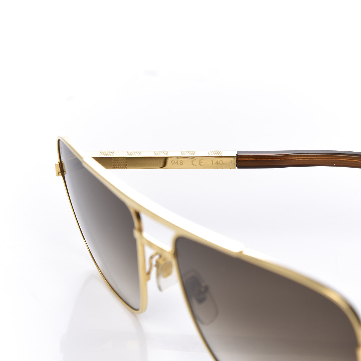 LOUIS VUITTON Attitude Sunglasses Z0259U Gold 622002 | FASHIONPHILE