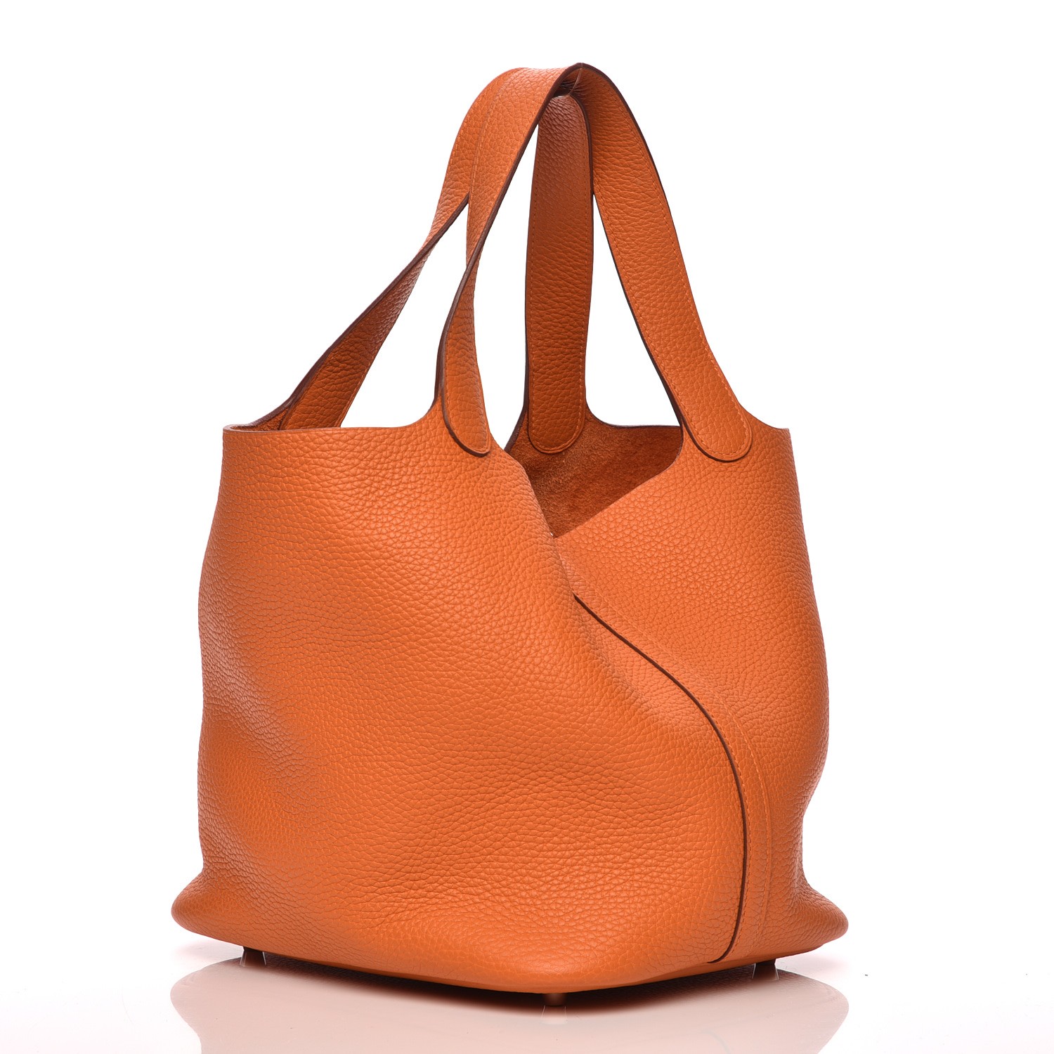 HERMES Taurillon Clemence Picotin Lock 22 MM Orange 210441