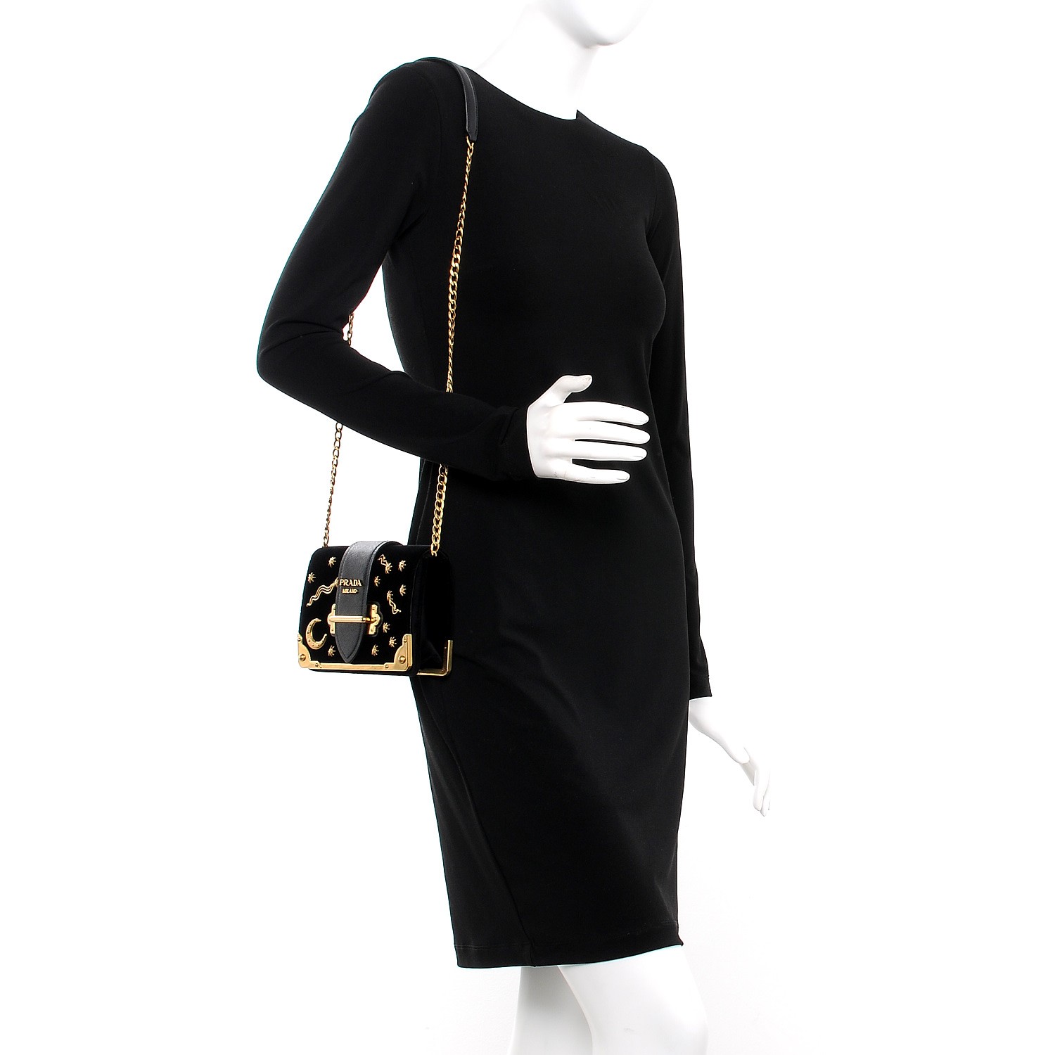 cahier astrology velvet shoulder bag