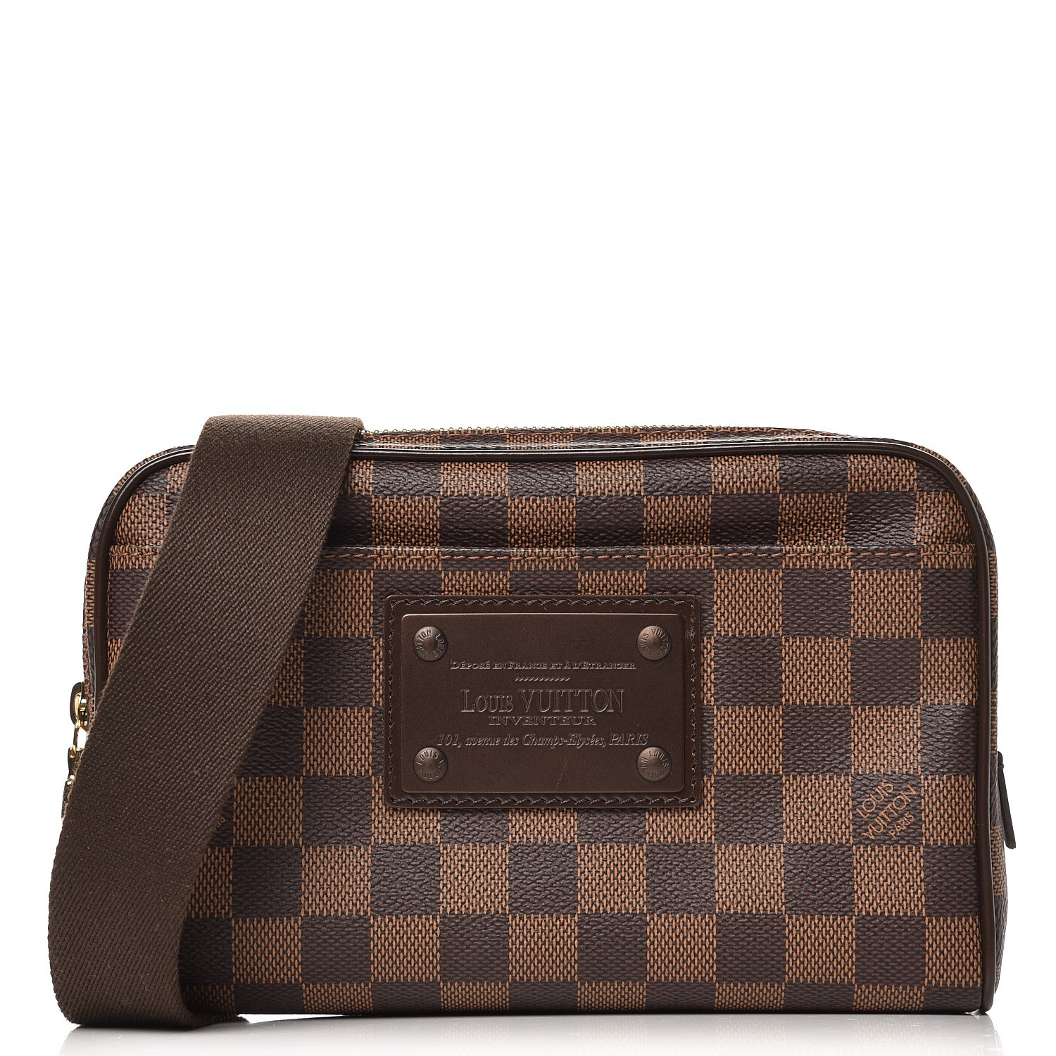 Louis Vuitton Damier Ebene Brooklyn Bumbag Waist Pouch Fanny Pack Belt Bag  For Sale at 1stDibs