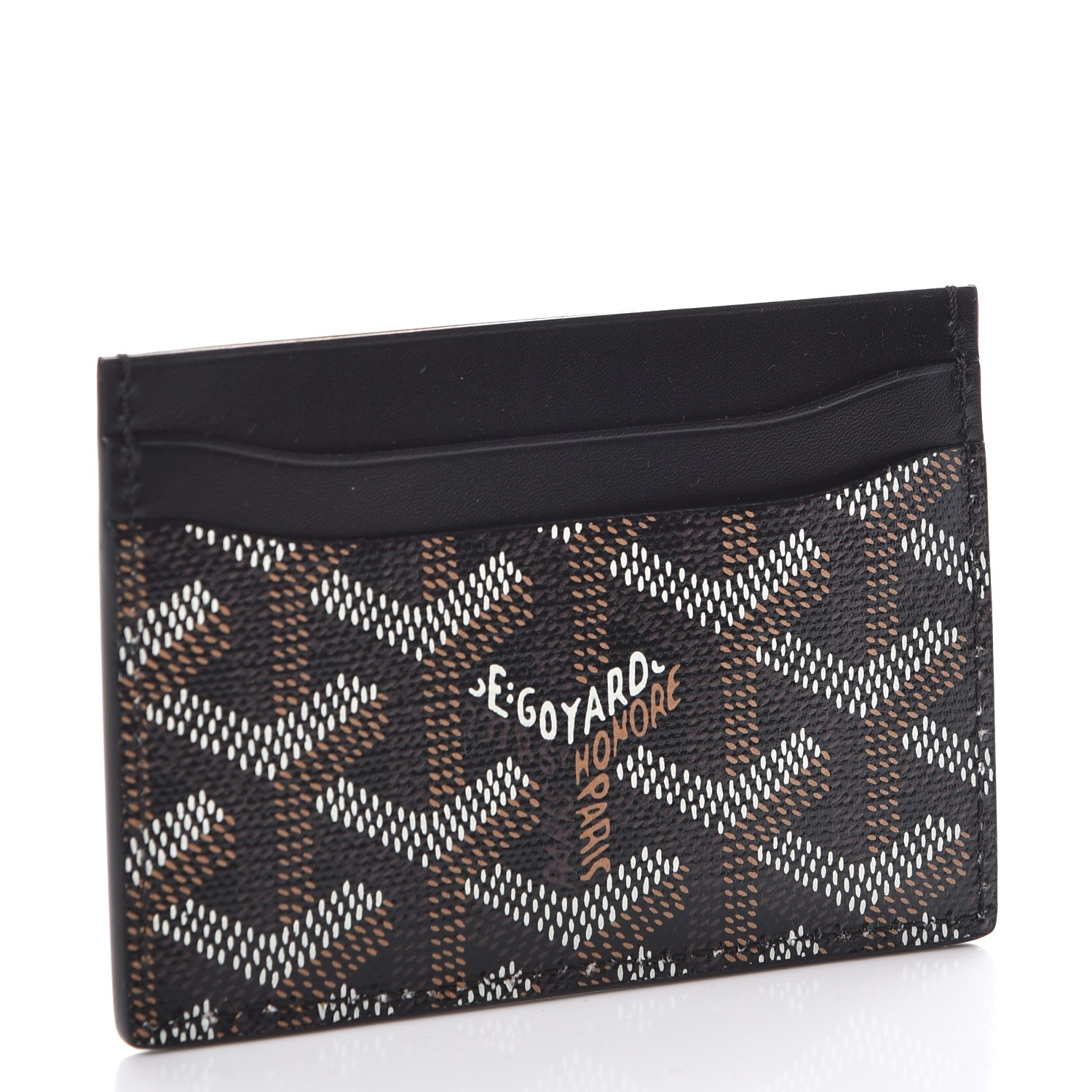 GOYARD Goyardine Saint Sulpice Card Holder Black 251584