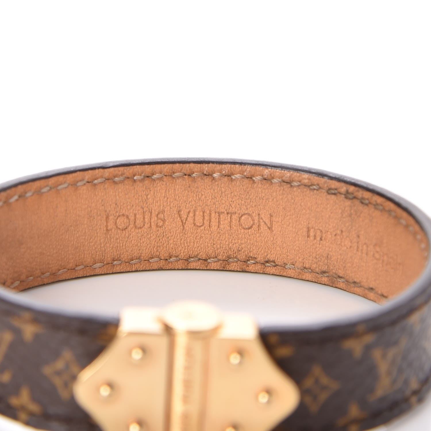 LOUIS VUITTON Monogram Canvas Nano Bracelet Size 17