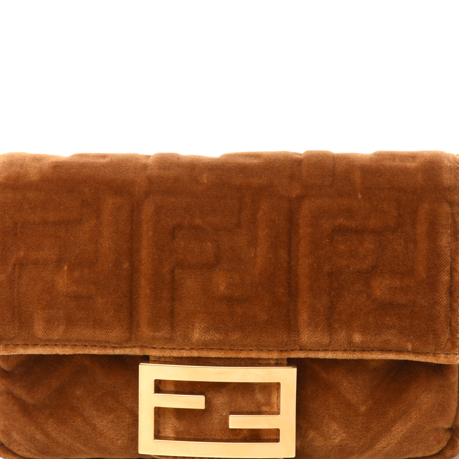 FENDI Velvet FF Hip Belt Baguette Bag Caramel 697117 | FASHIONPHILE