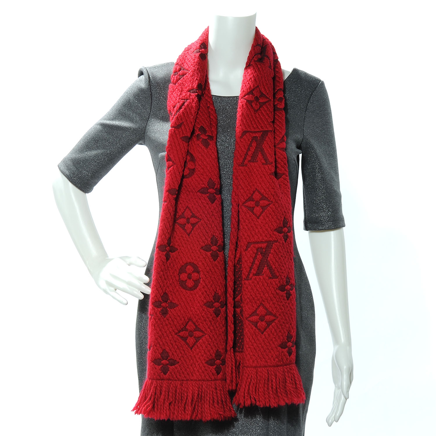 New Vuitton Logomania Red Shine Scarf - Vintage Lux