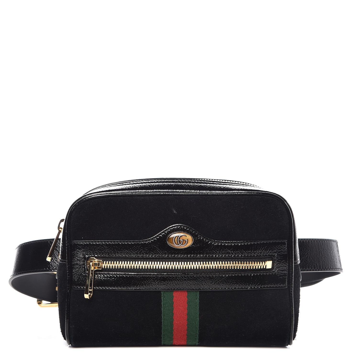 GUCCI Suede Small Ophidia Belt Bag 85 34 Black 295431
