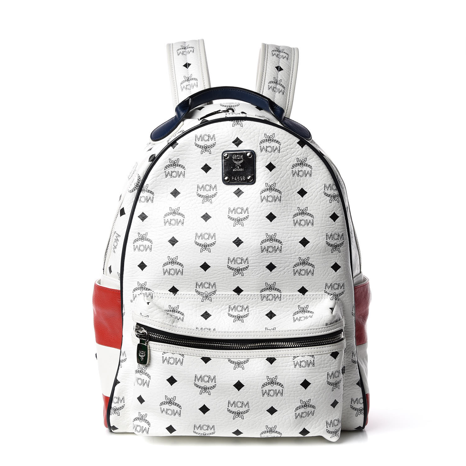 red mcm bag