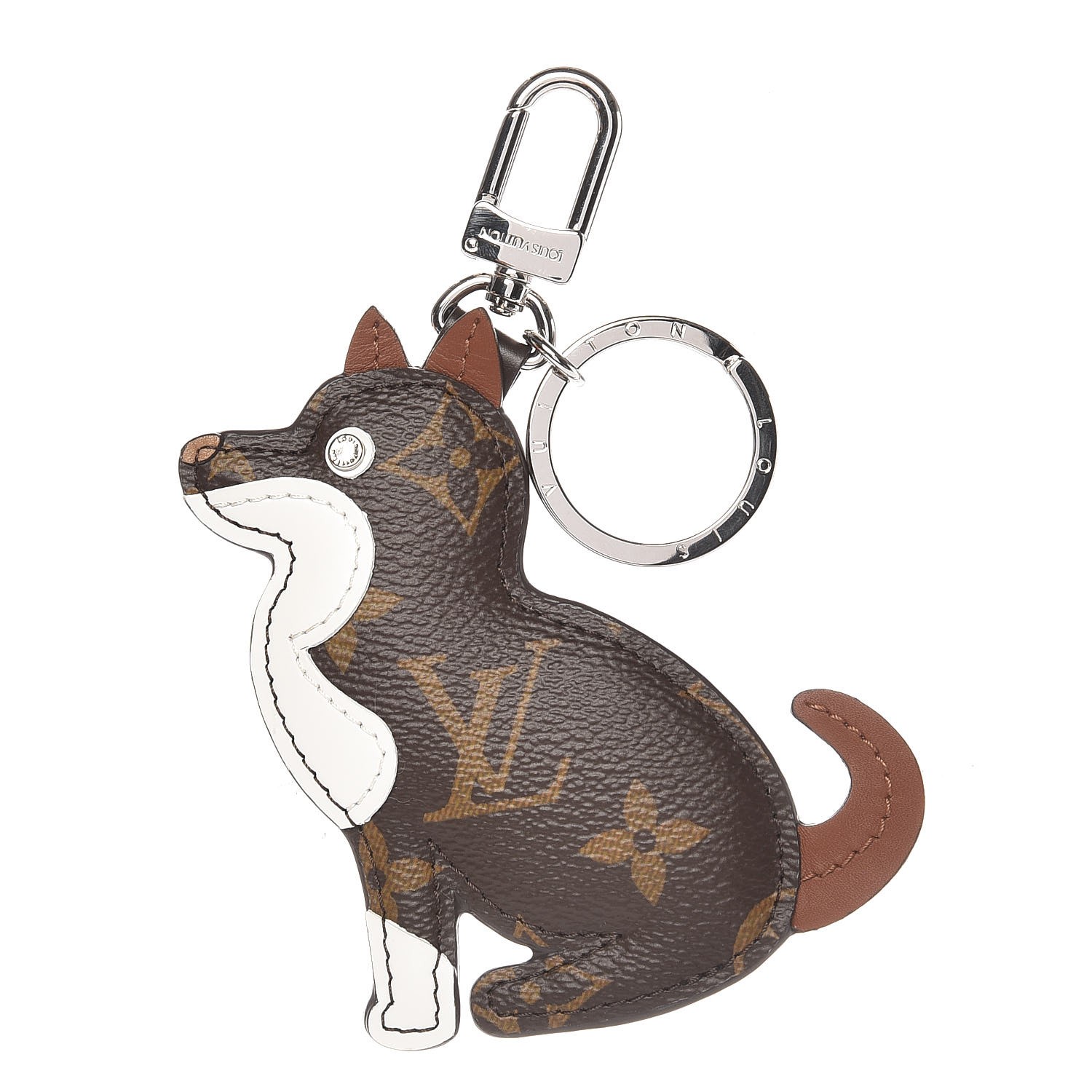 LOUIS VUITTON Monogram Dog Bag Charm Key Holder 277651