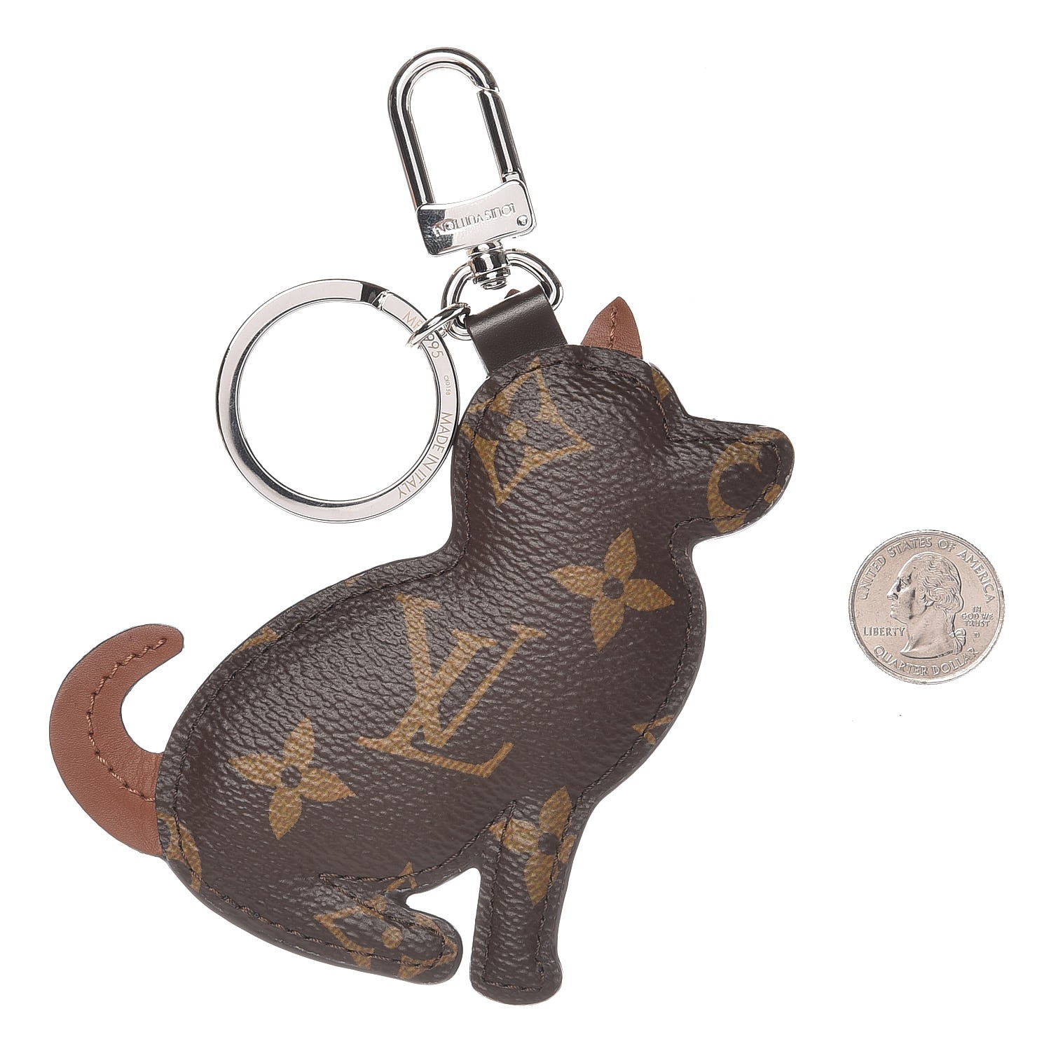 LOUIS VUITTON Monogram Dog Bag Charm Key Holder 277651