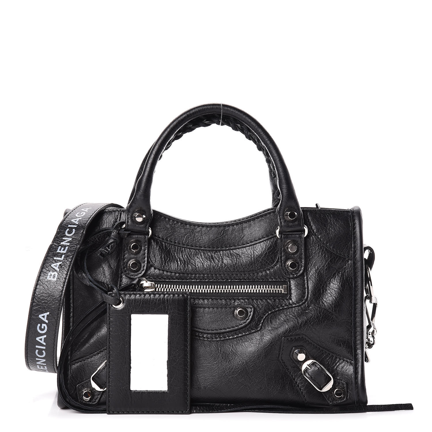balenciaga city bag logo strap