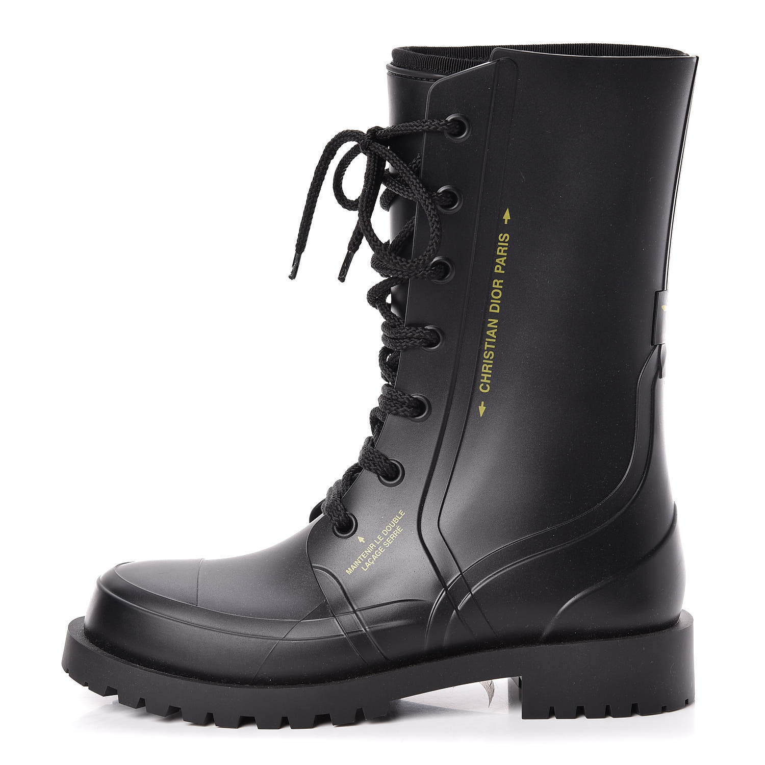CHRISTIAN DIOR Rubber Diorcamp Low Boots 39 Black 450370