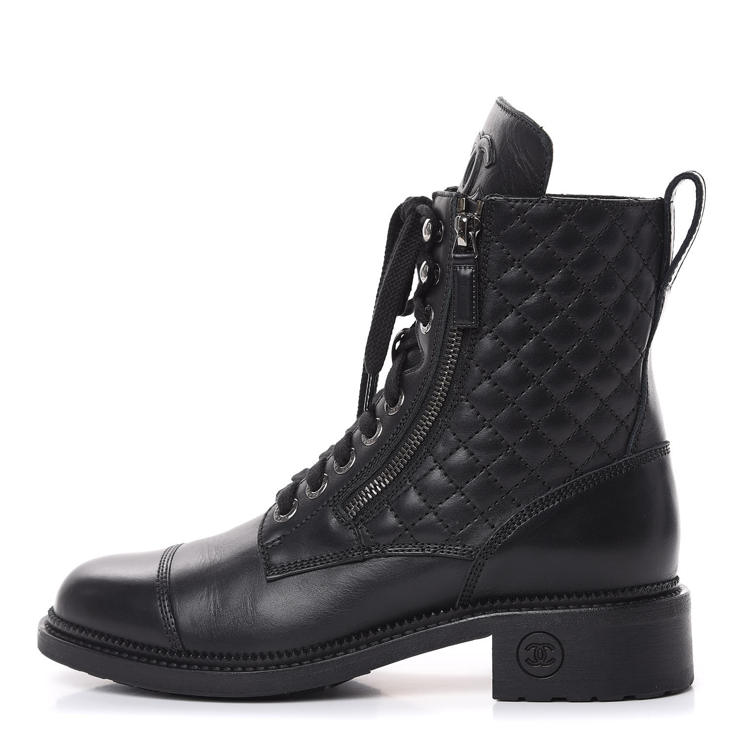 chanel quilted combat boots 2020