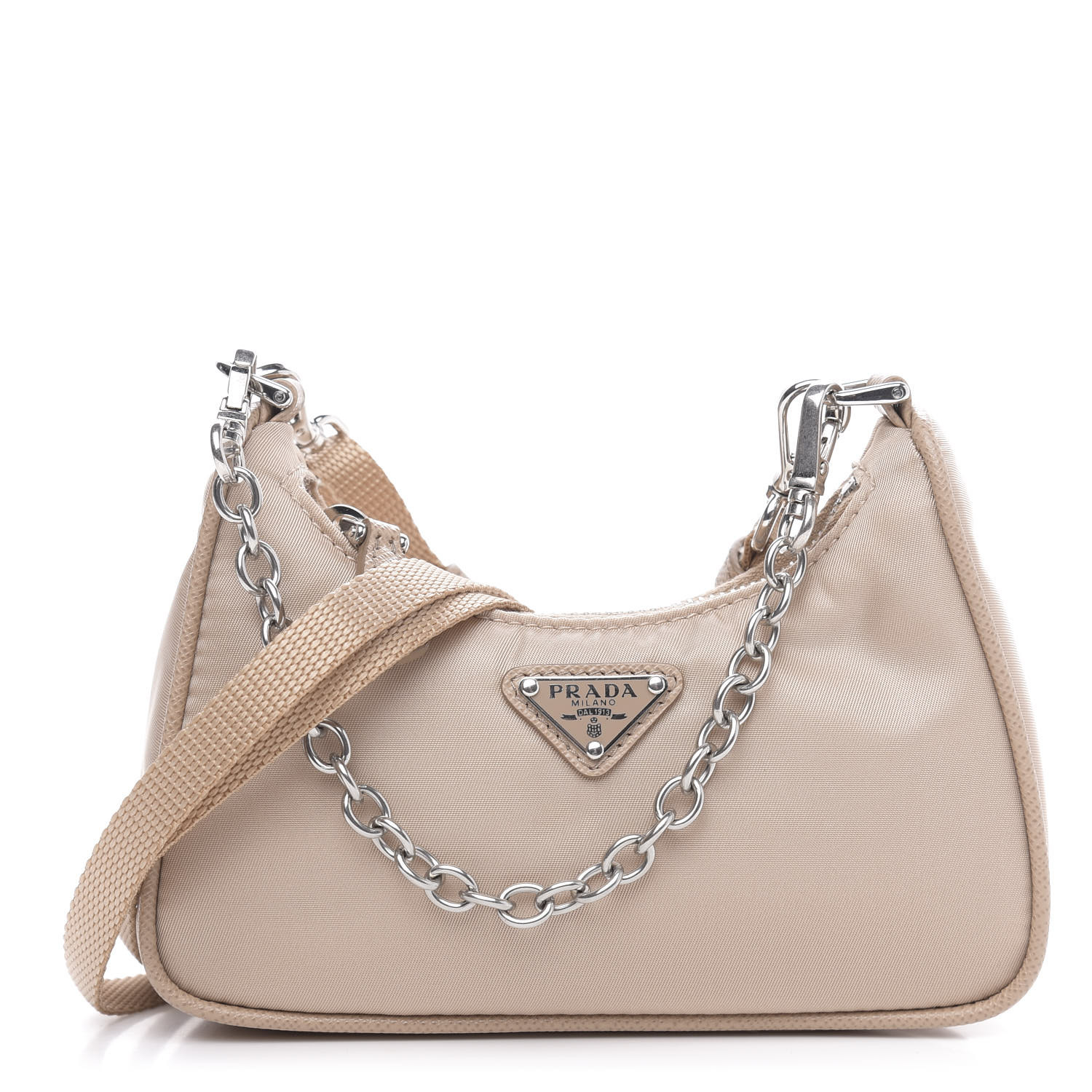 PRADA Tessuto Nylon Mini Re-Edition 2000 Shoulder Bag Cameo Beige 610562