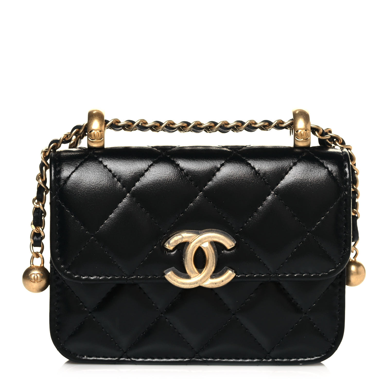 chanel black purse with chain