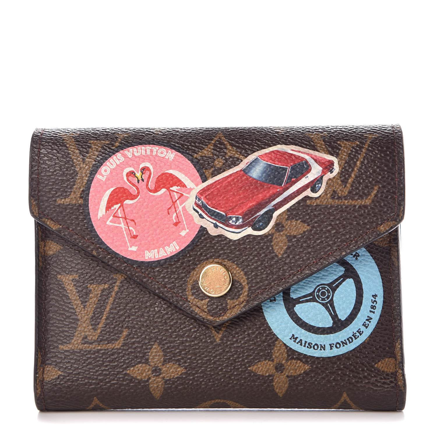 Louis Vuitton Brown Monogram Coated Canvas Victorine Wallet Gold Hardware, 2020 (Very Good), Womens Handbag