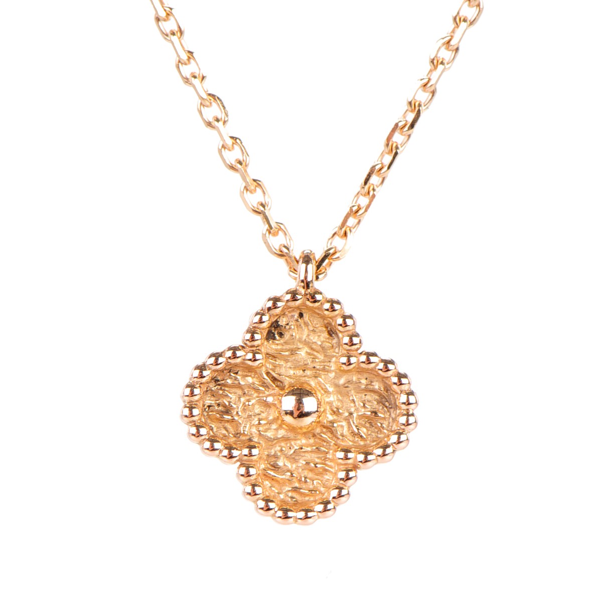 VAN CLEEF & ARPELS 18K Yellow Gold Sweet Alhambra Pendant Necklace 157226