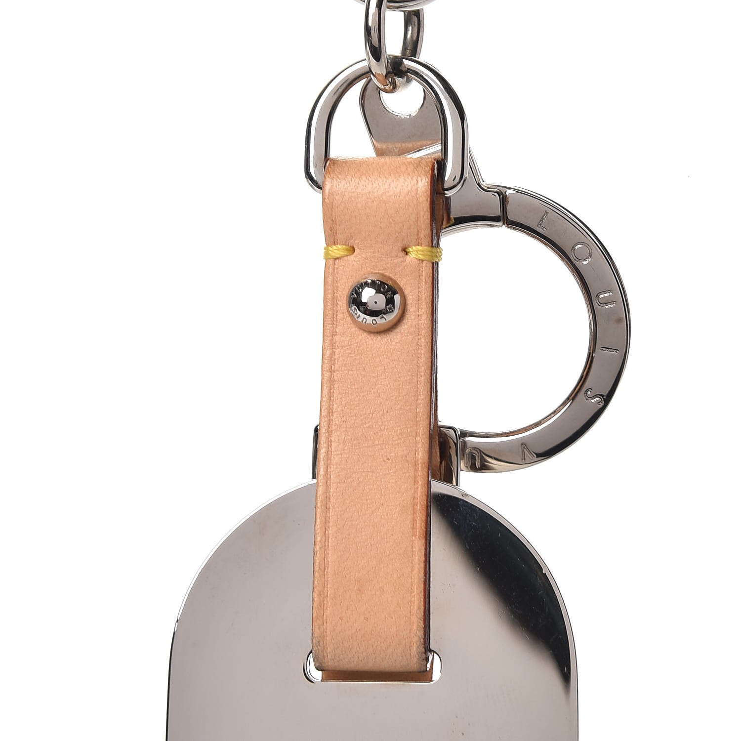 LOUIS VUITTON Metal Luggage Tag Key Holder Silver 273652
