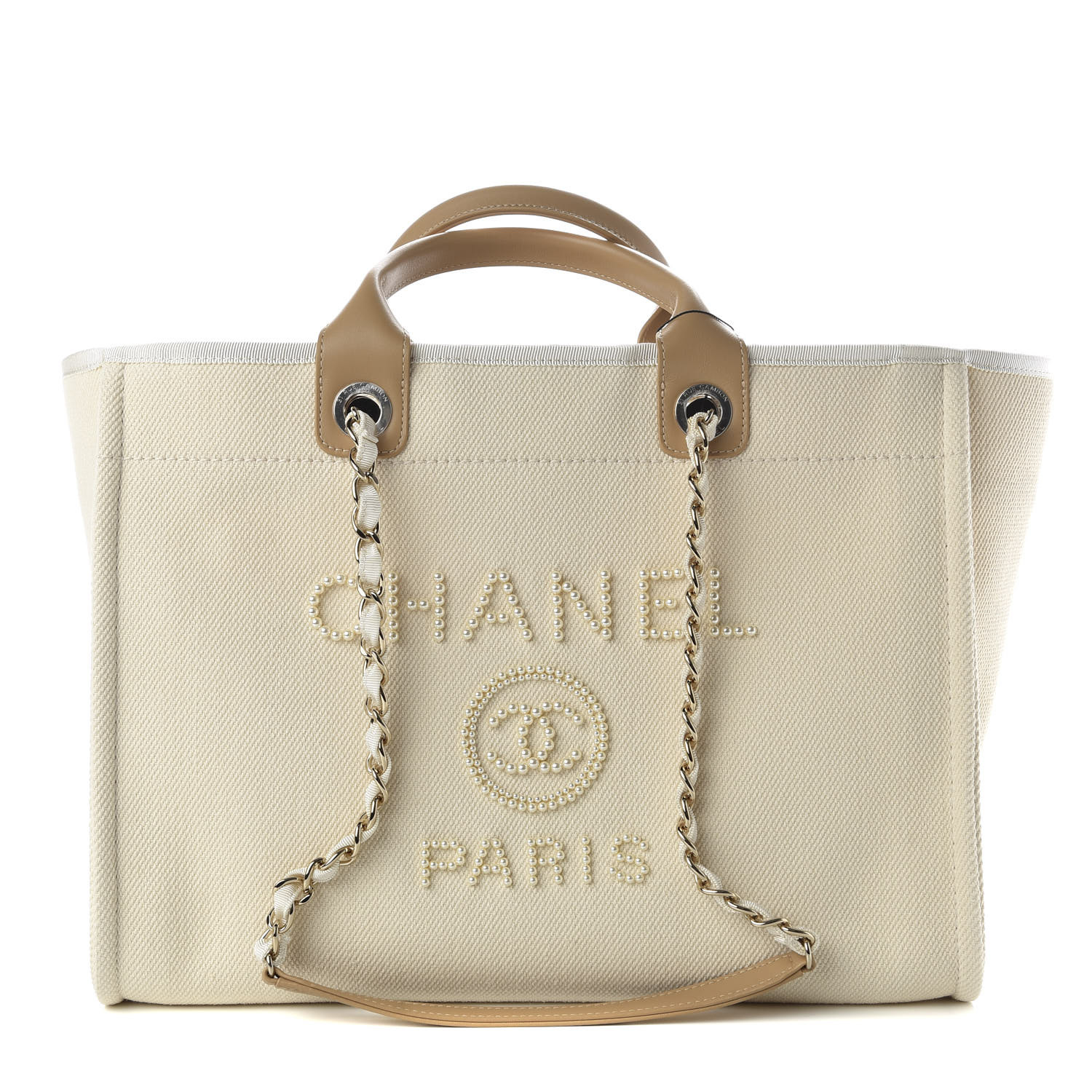 chanel deauville tote pearl