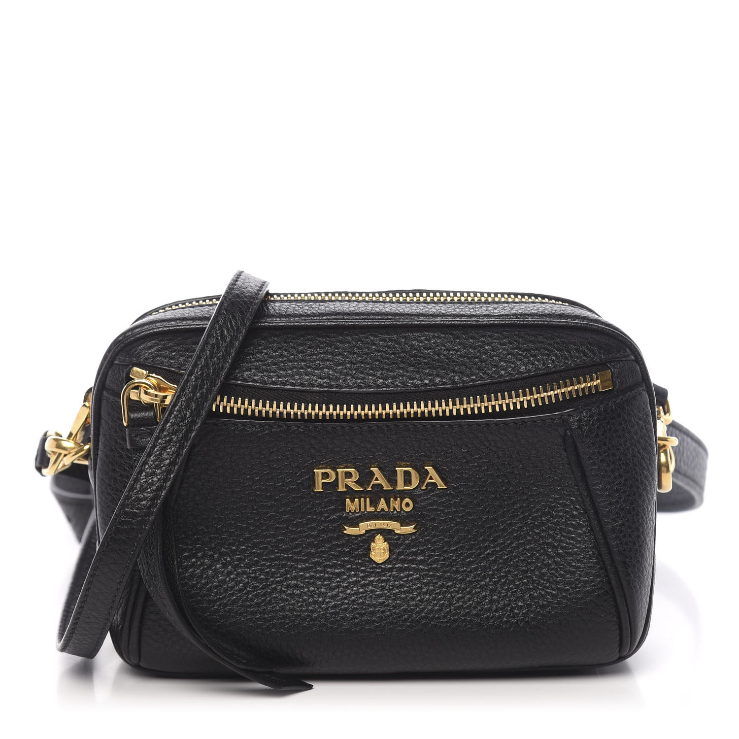 PRADA Vitello Daino Belt Bag Black 606867