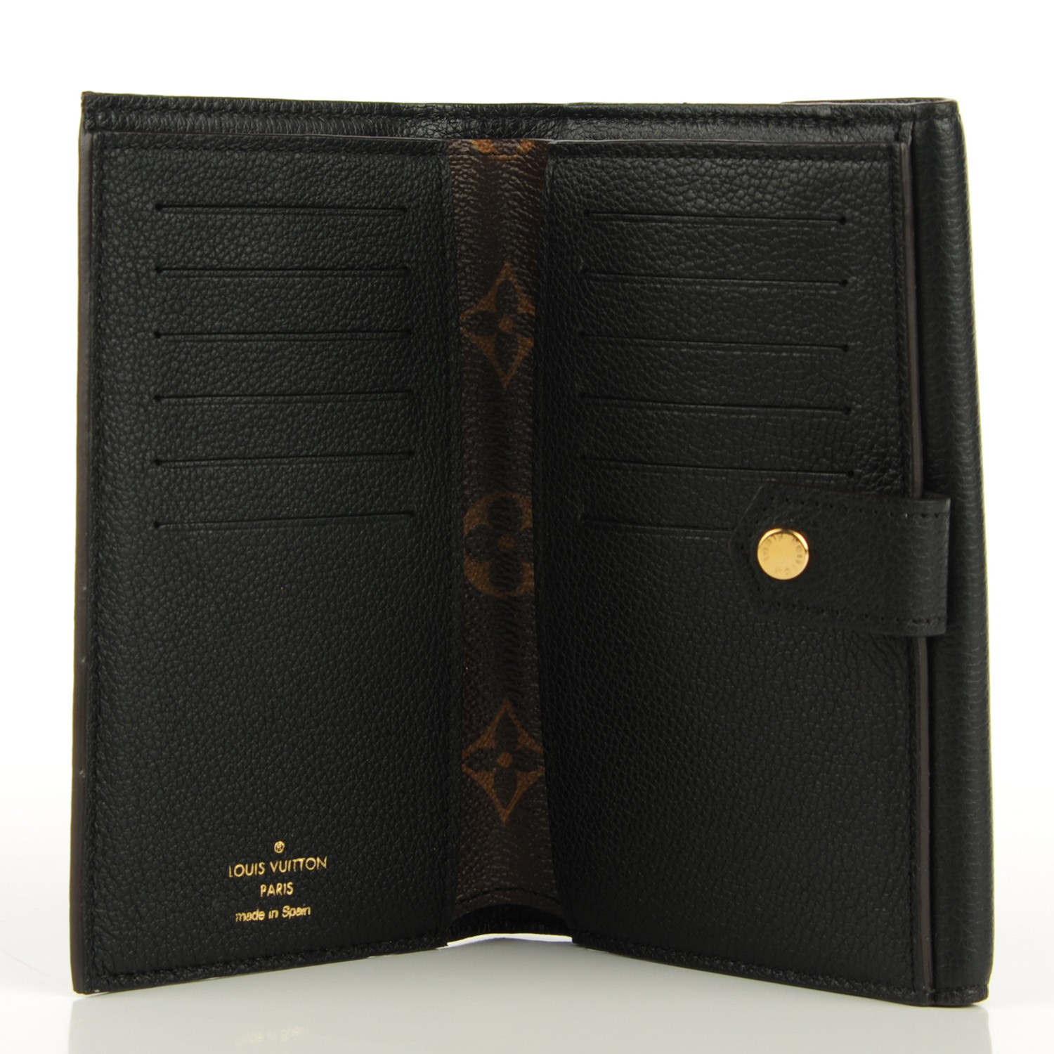 LOUIS VUITTON Monogram Pallas Compact Wallet Black 121272