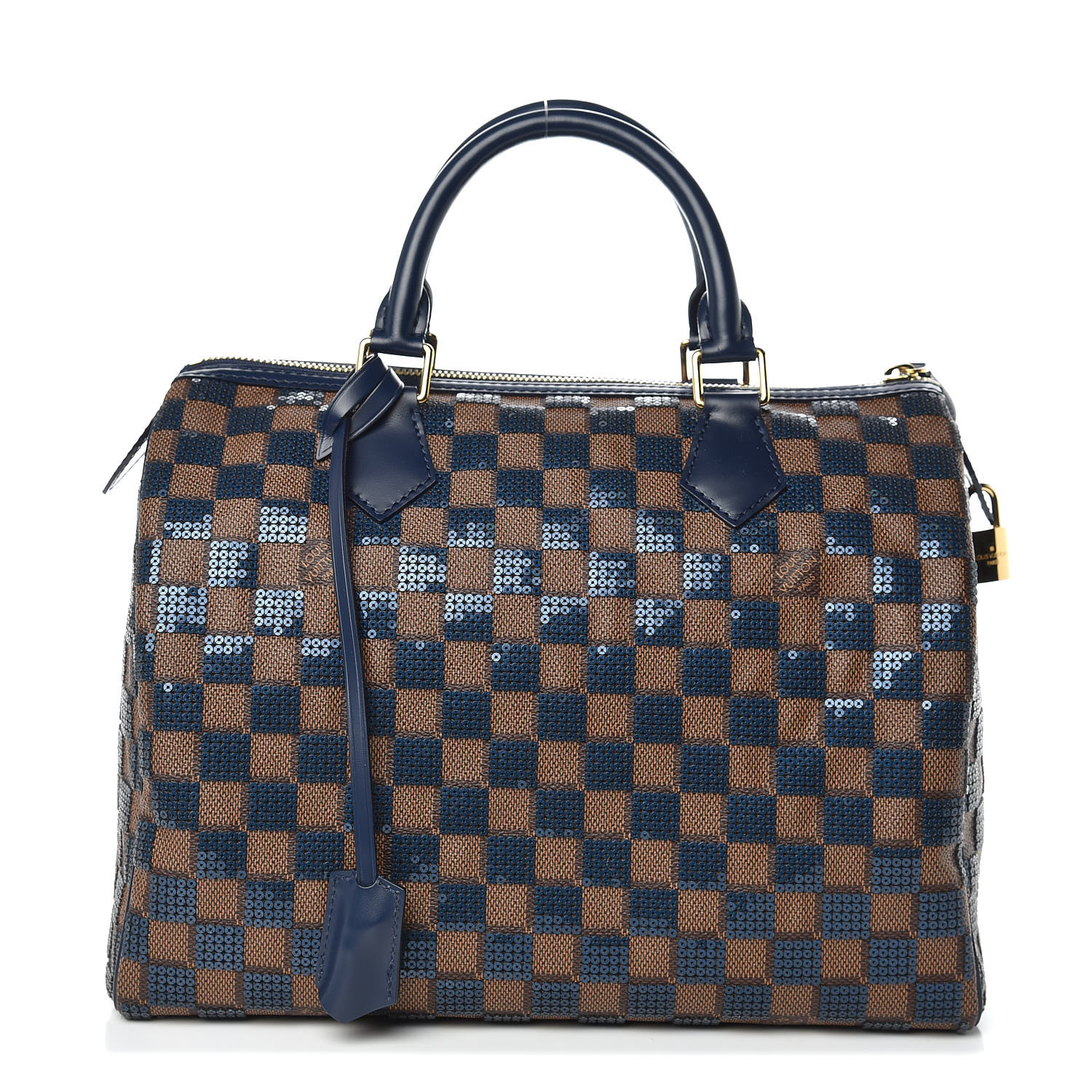 LOUIS VUITTON Damier Paillettes Speedy 30 Blue 433197