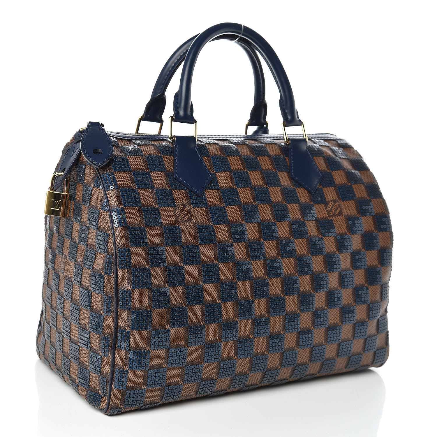 LOUIS VUITTON Damier Paillettes Speedy 30 Blue 433197