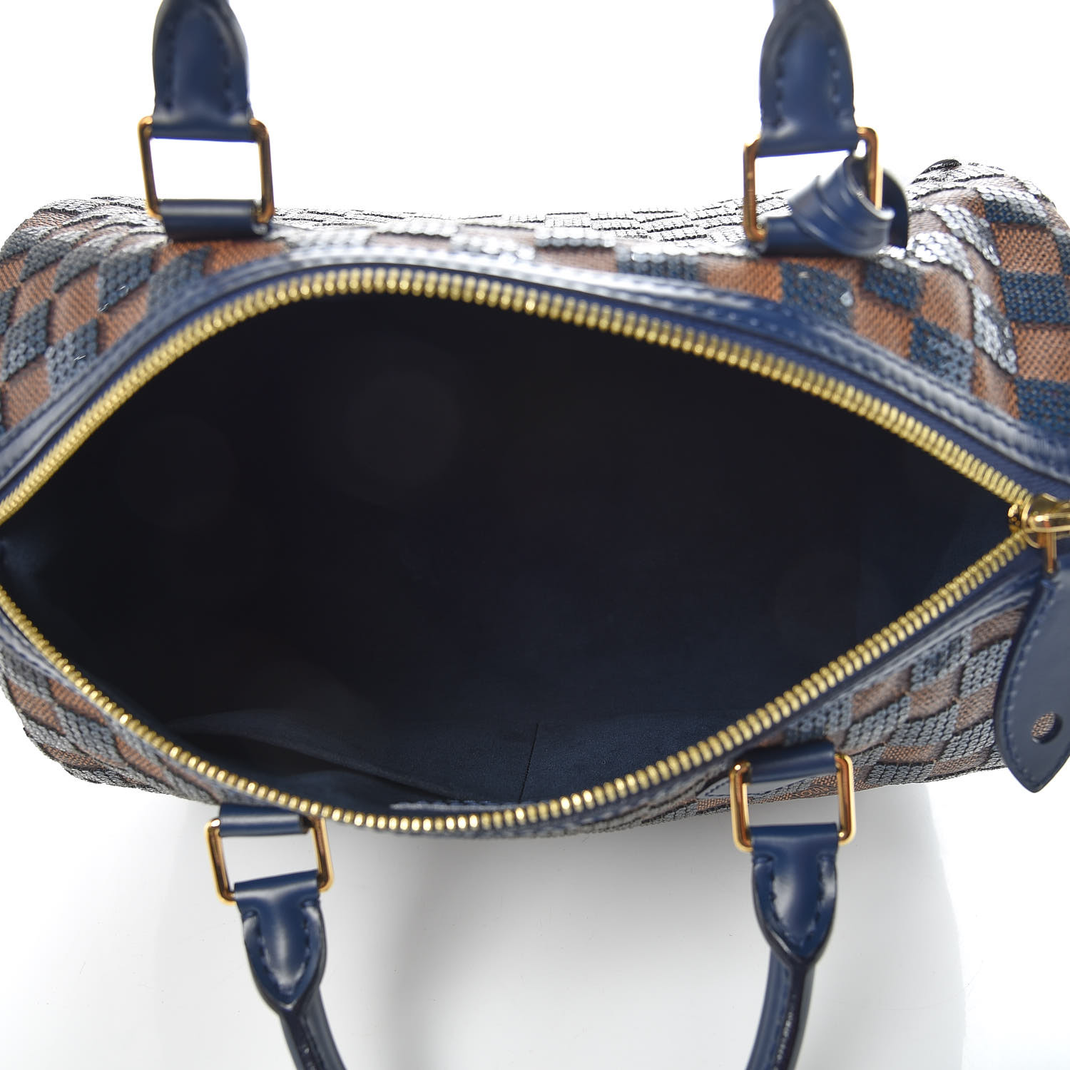 LOUIS VUITTON Damier Paillettes Speedy 30 Blue 433197