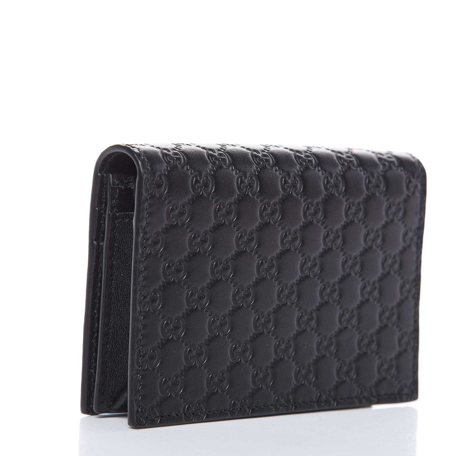 GUCCI Microguccissima Card Case Wallet Black 426706 | FASHIONPHILE