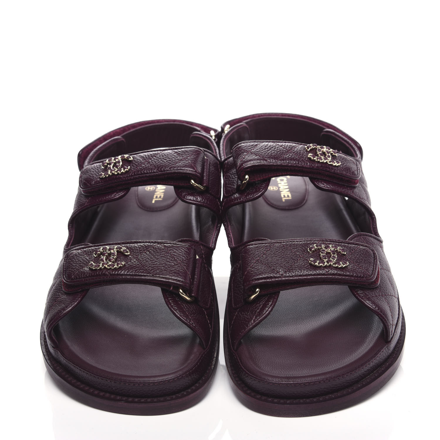 chanel dad sandals quilted