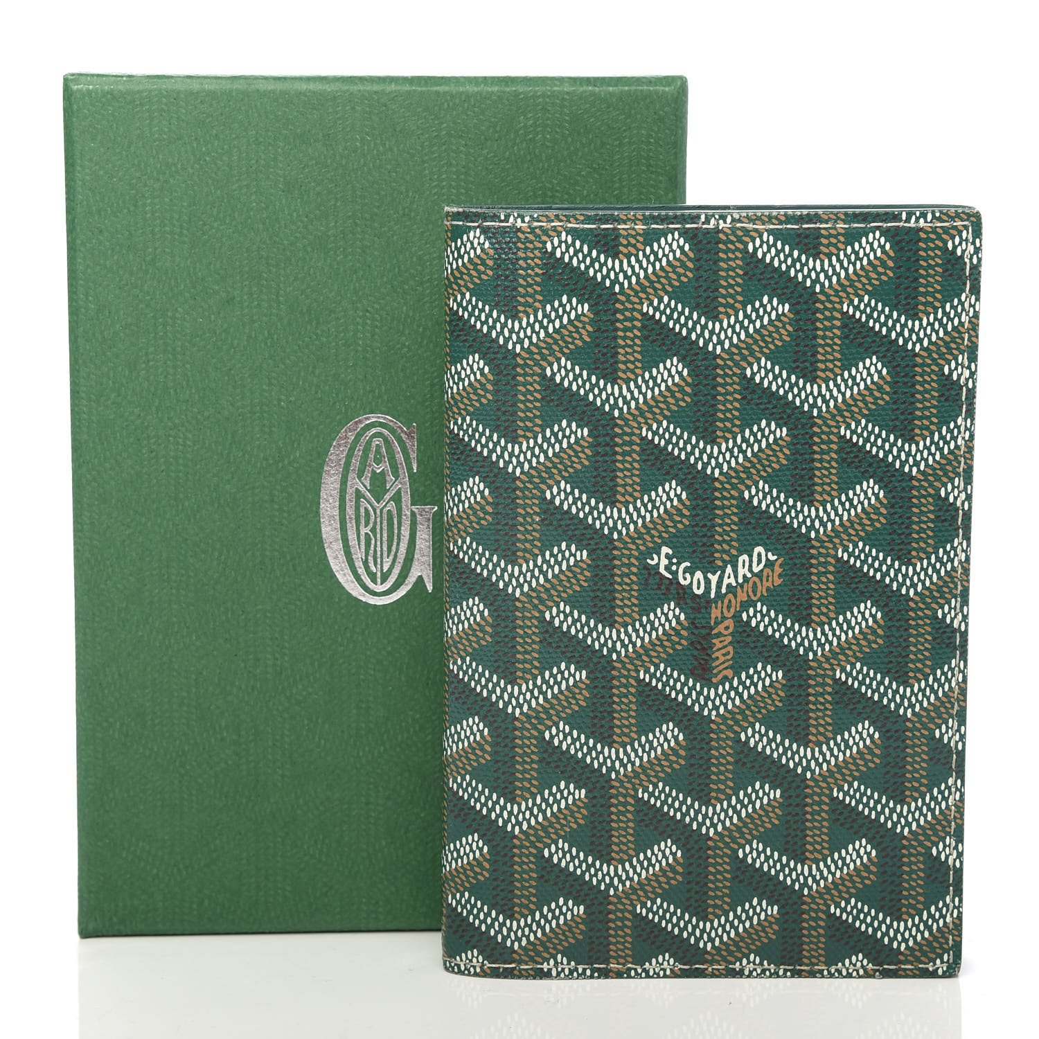 goyard passport holder green