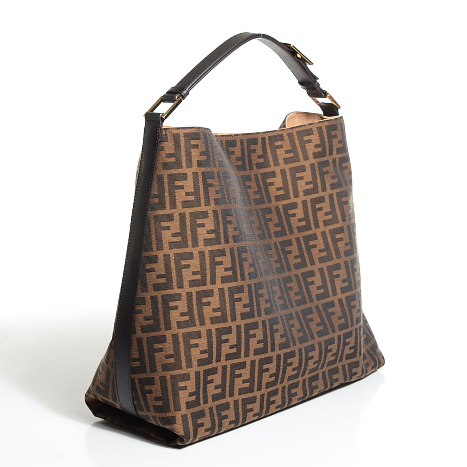 fendi zucca large hobo bag tobacco