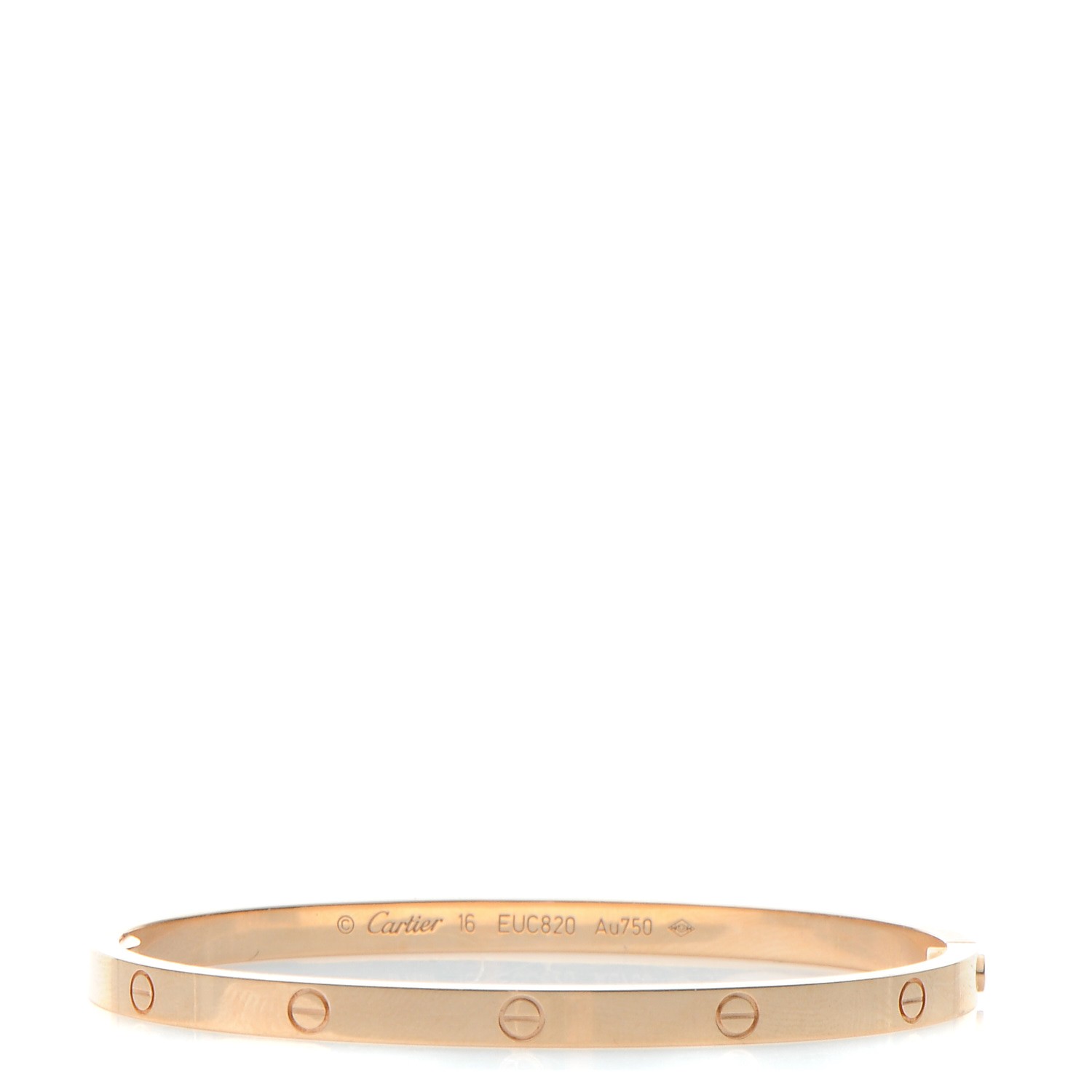cartier love bracelet rose gold size 16