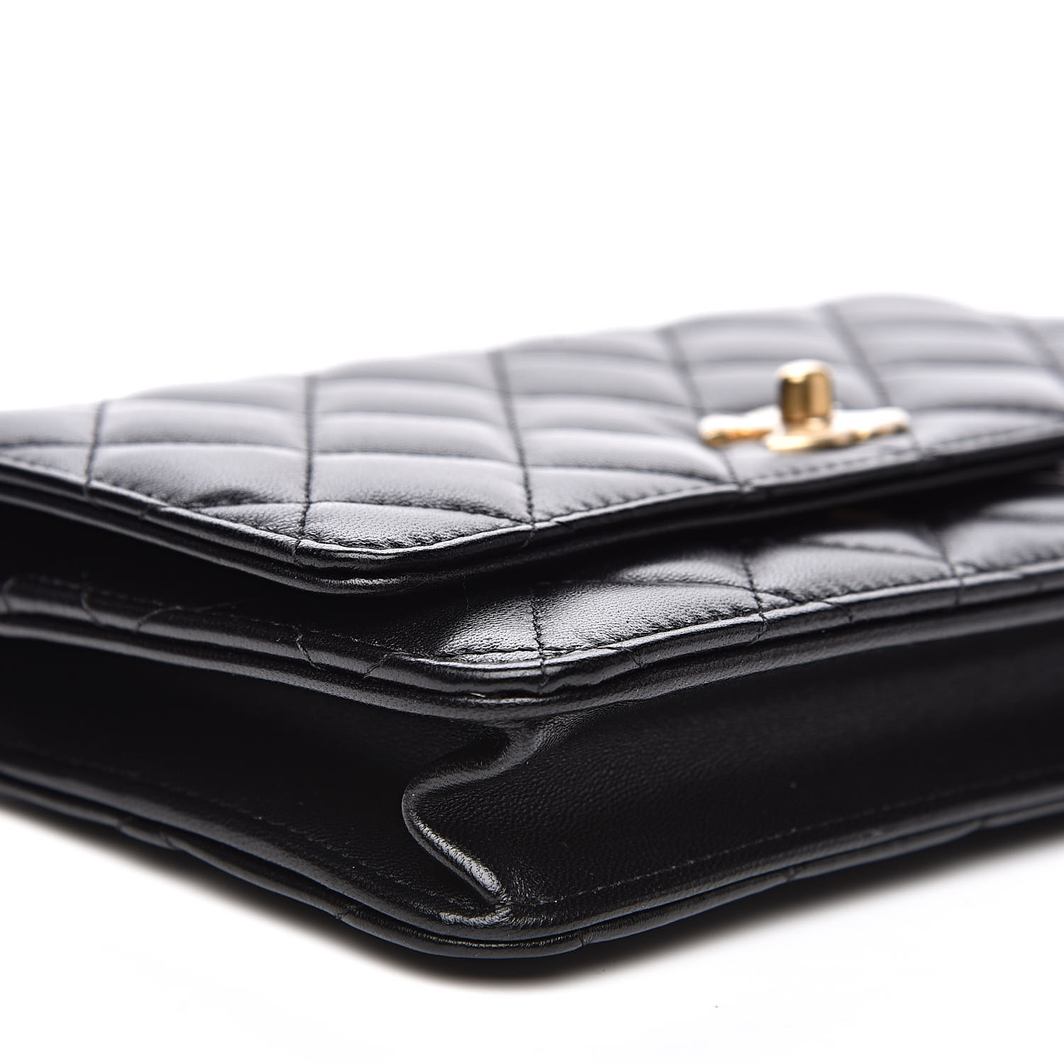 CHANEL Lambskin Quilted CC Pearl Crush Wallet on Chain WOC Black 532471 ...