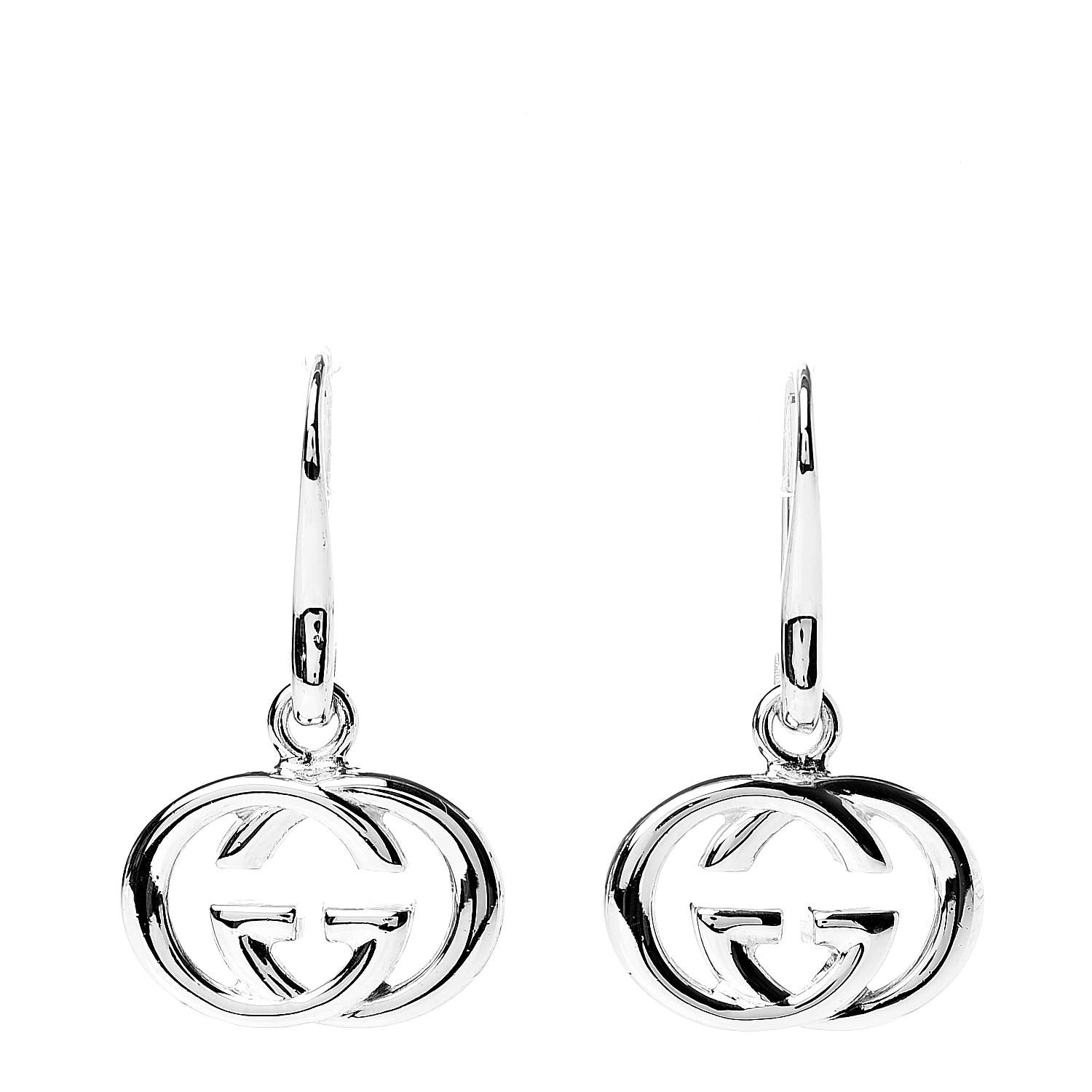 gucci britt silver drop earrings