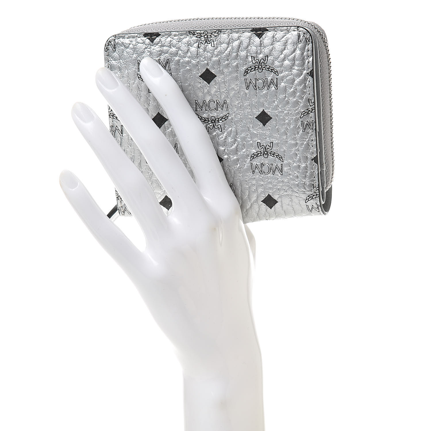 Mcm Metallic Visetos Mini Zip Around Wallet Silver Fashionphile Mcm Metallic Visetos Mini Zip Around Wallet Silver Fashionphile