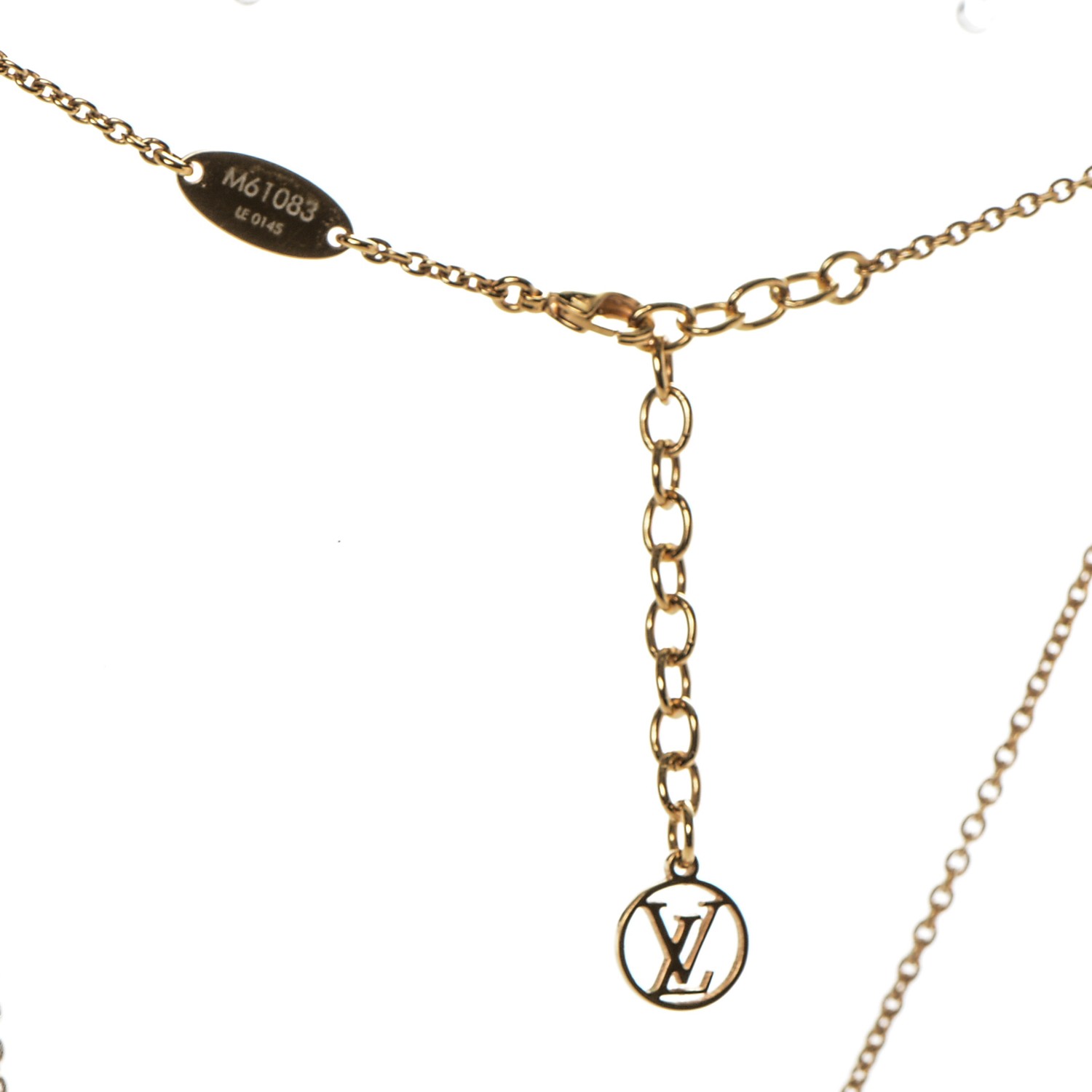 LOUIS VUITTON Essential V Necklace Gold 188223